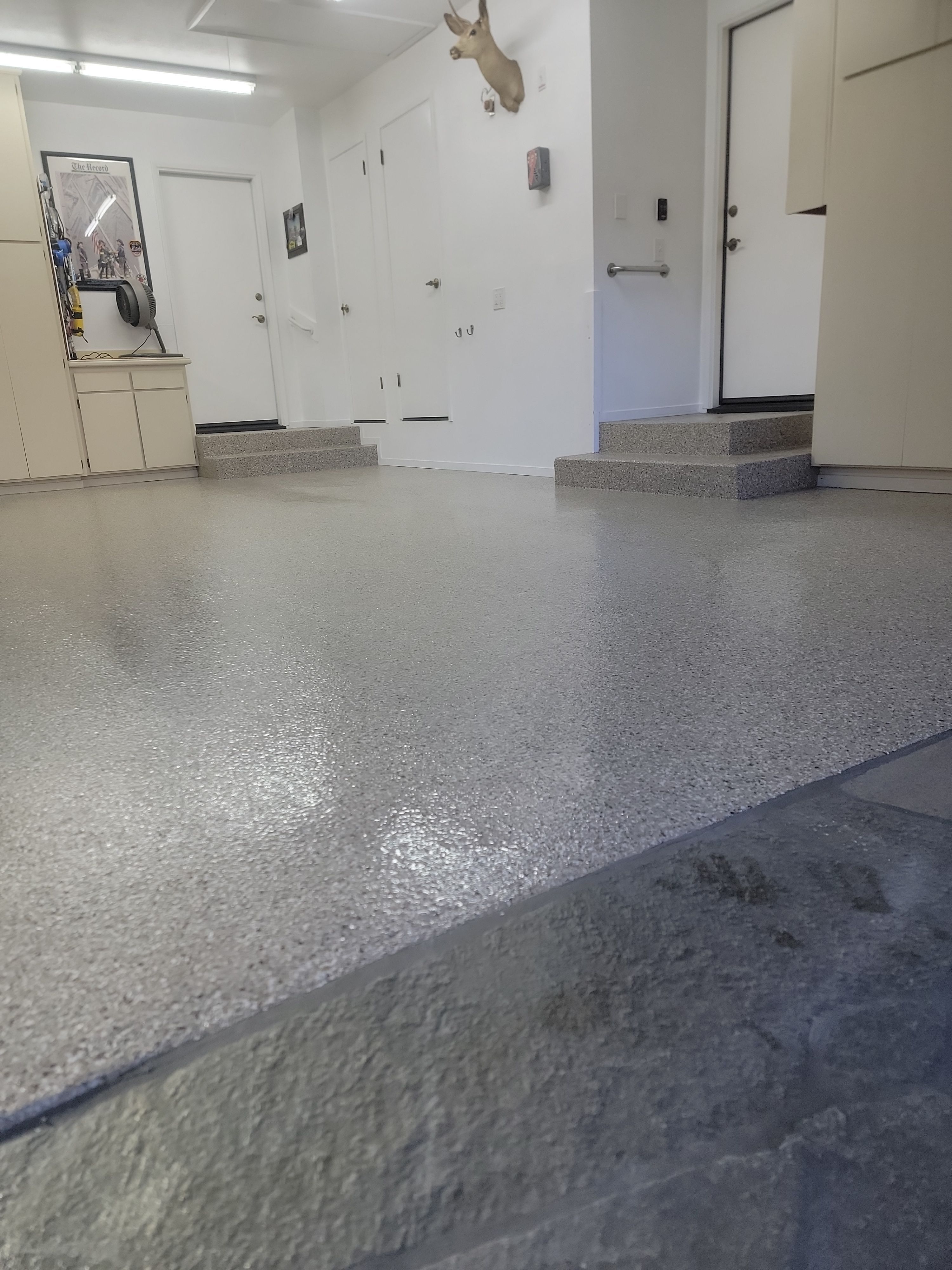 Creekbed Flake Polyurea Garage Floor Installation in Morro Bay by MGP Coatings