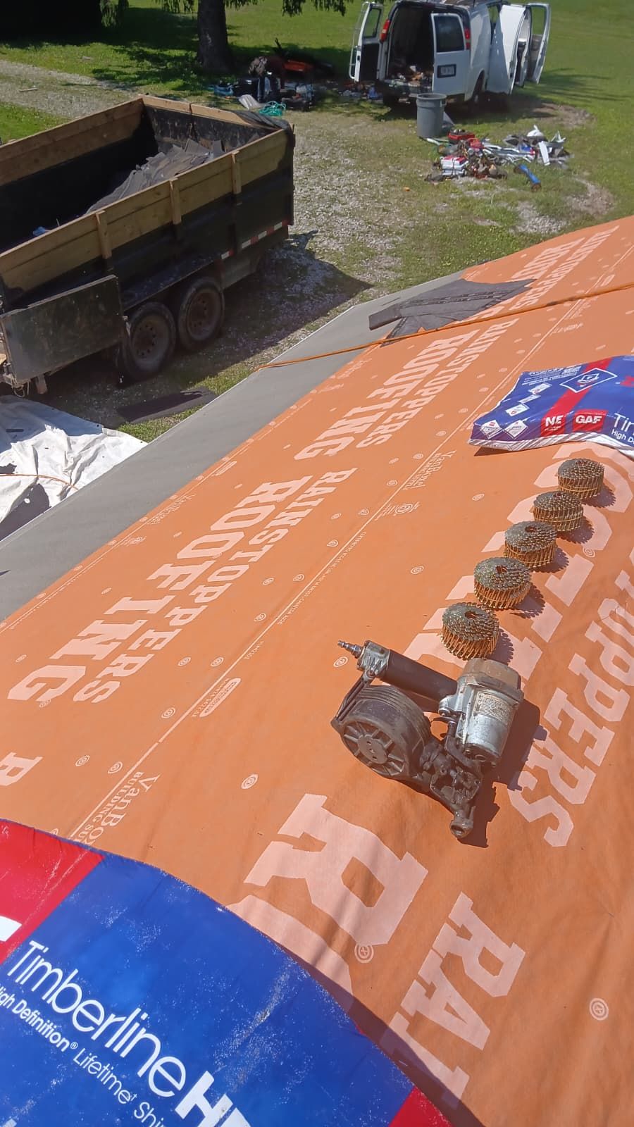 Residential Roofing Installation using GAF Timberline HDZ Fox Hollow Grey by Rainstoppers Roofing