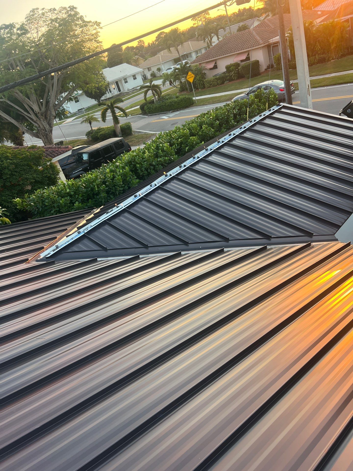 Residential Roofing Installation using 1" Nail strip metal roof by BLUES BROTHERS ROOFING