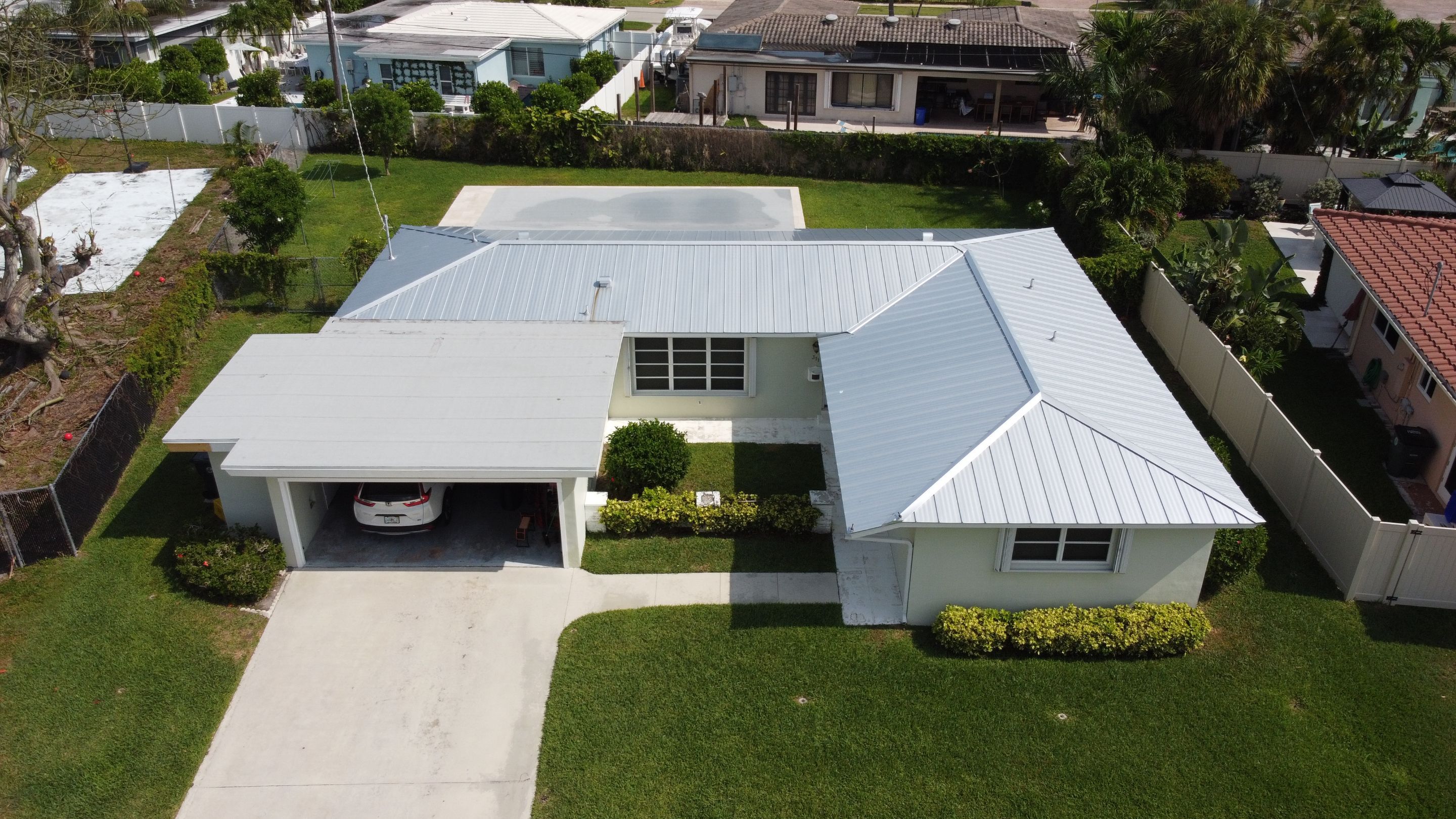 Residential Roofing Installation using 1" Nail strip metal roof by BLUES BROTHERS ROOFING