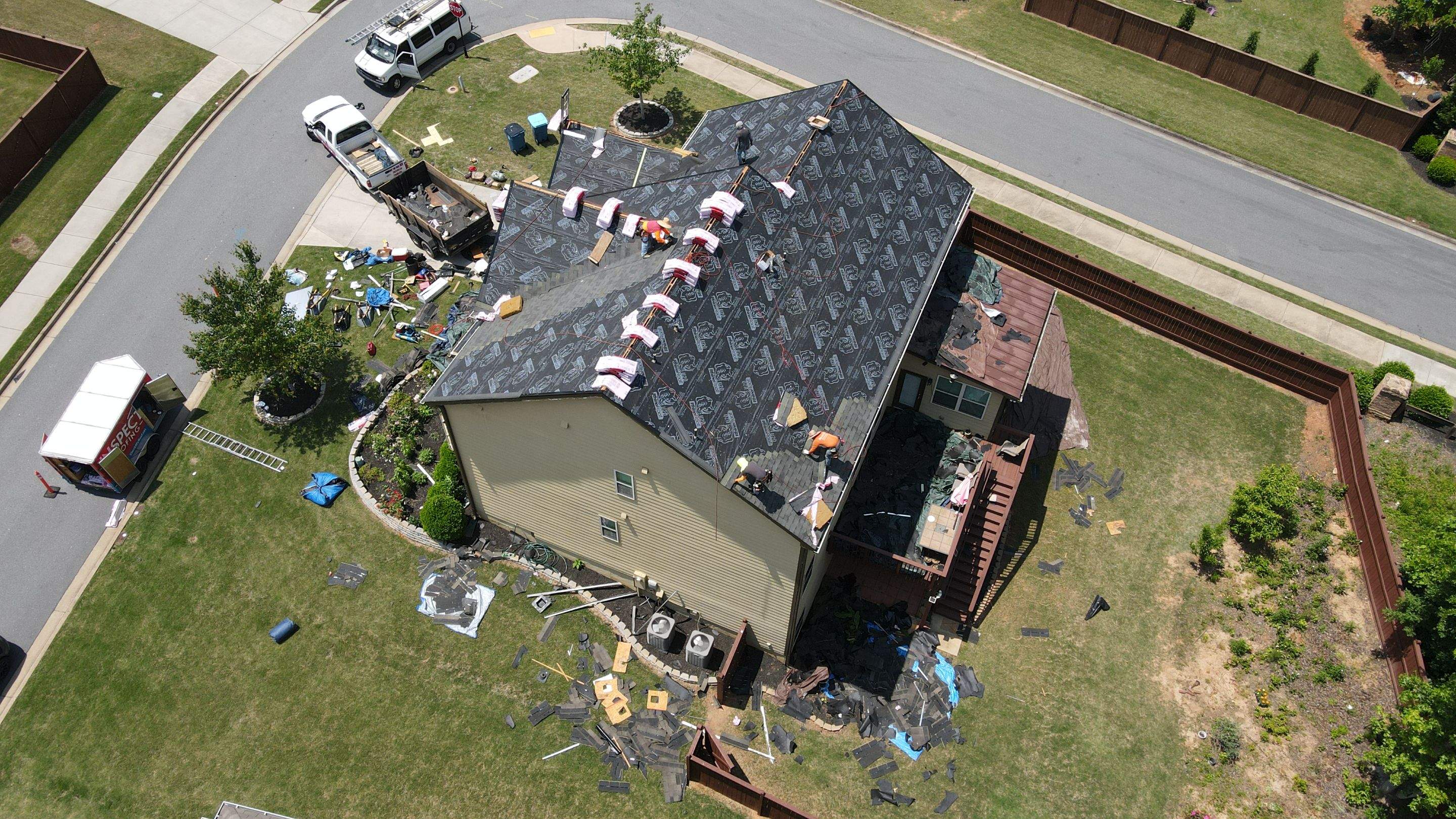 Residential Roofing Installation using Owens Corning TruDef Peppermill Gray by Inspector Roofing and Restoration