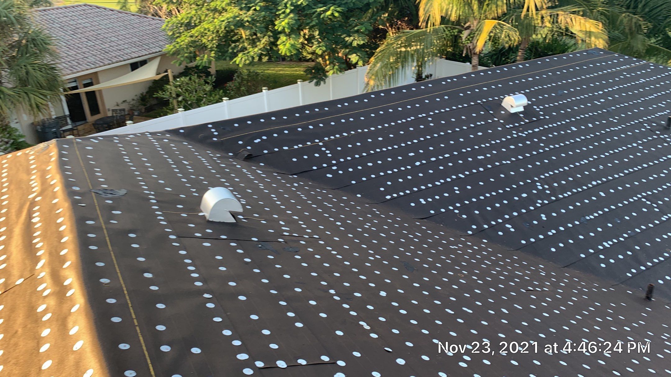 Residential Roofing Installation using 1" Nail strip metal roof by BLUES BROTHERS CONSTRUCTION CORP