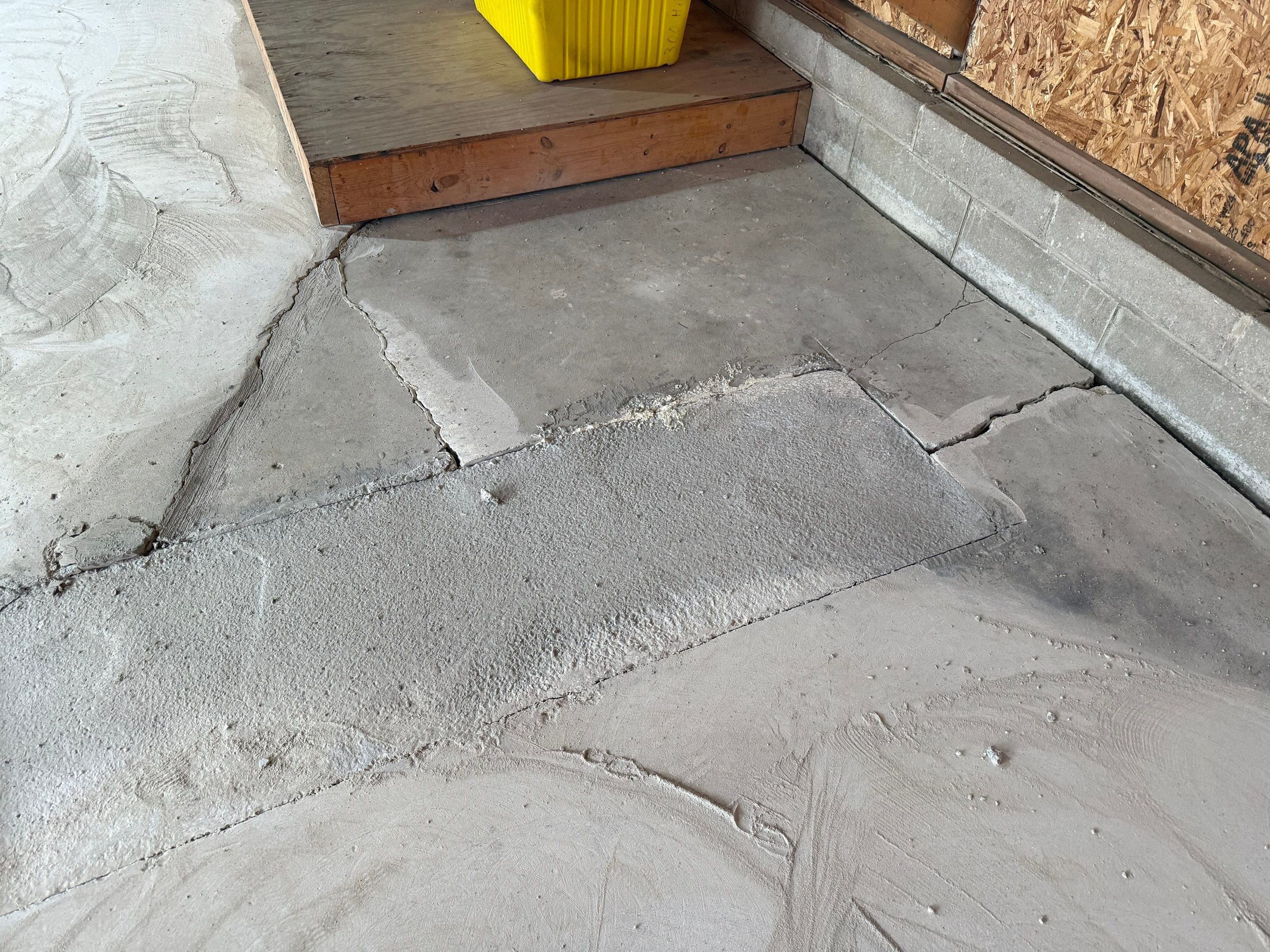 Multi-Colored Epoxy Garage Floor Coating and Concrete Stair Restoration by Select Painting, Coatings & Garage Cabinets