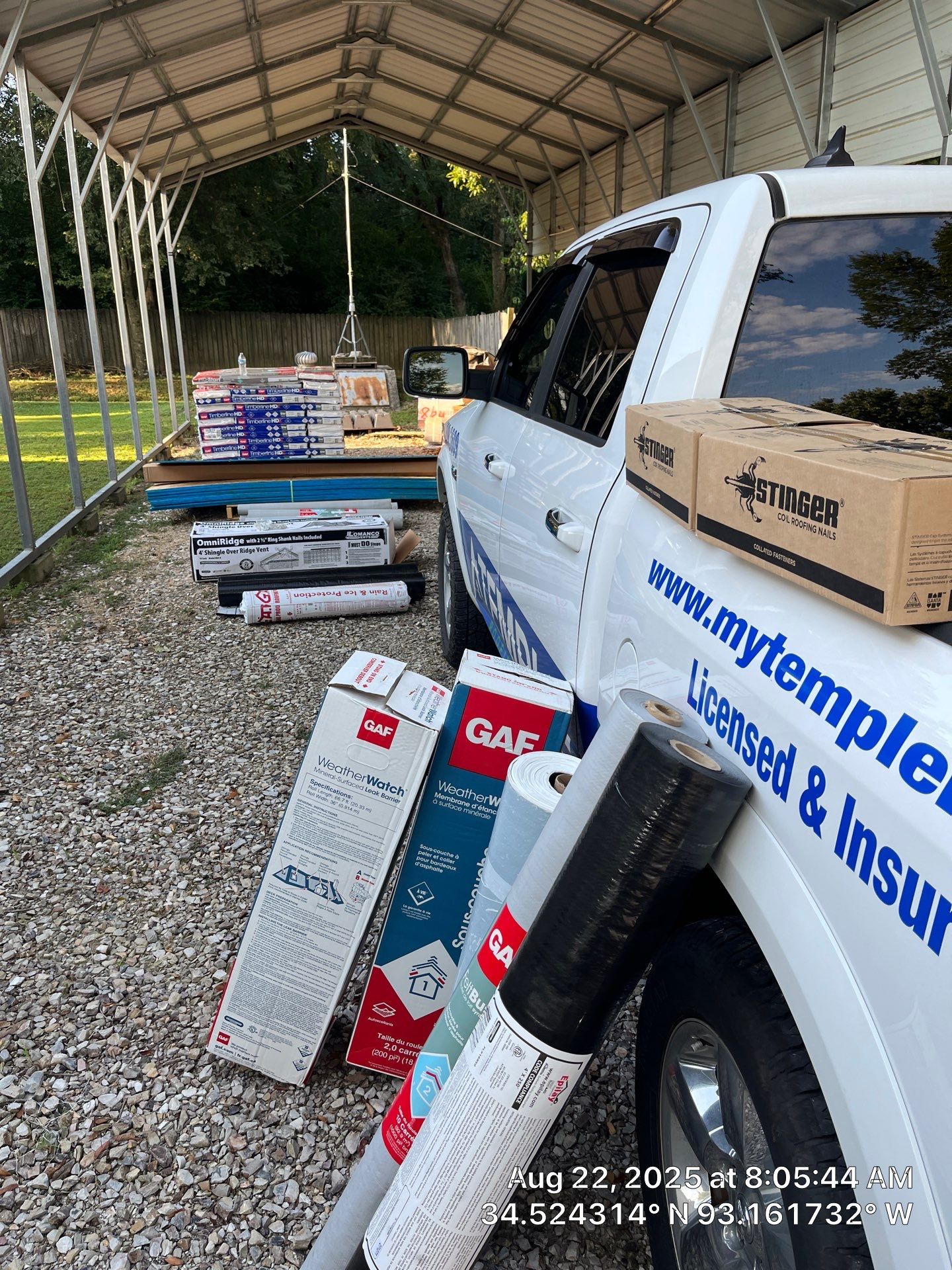 GAF Timberline HDZ Roof Replacement and Decking Repair in Hot Springs by Temple Roofing and Exteriors