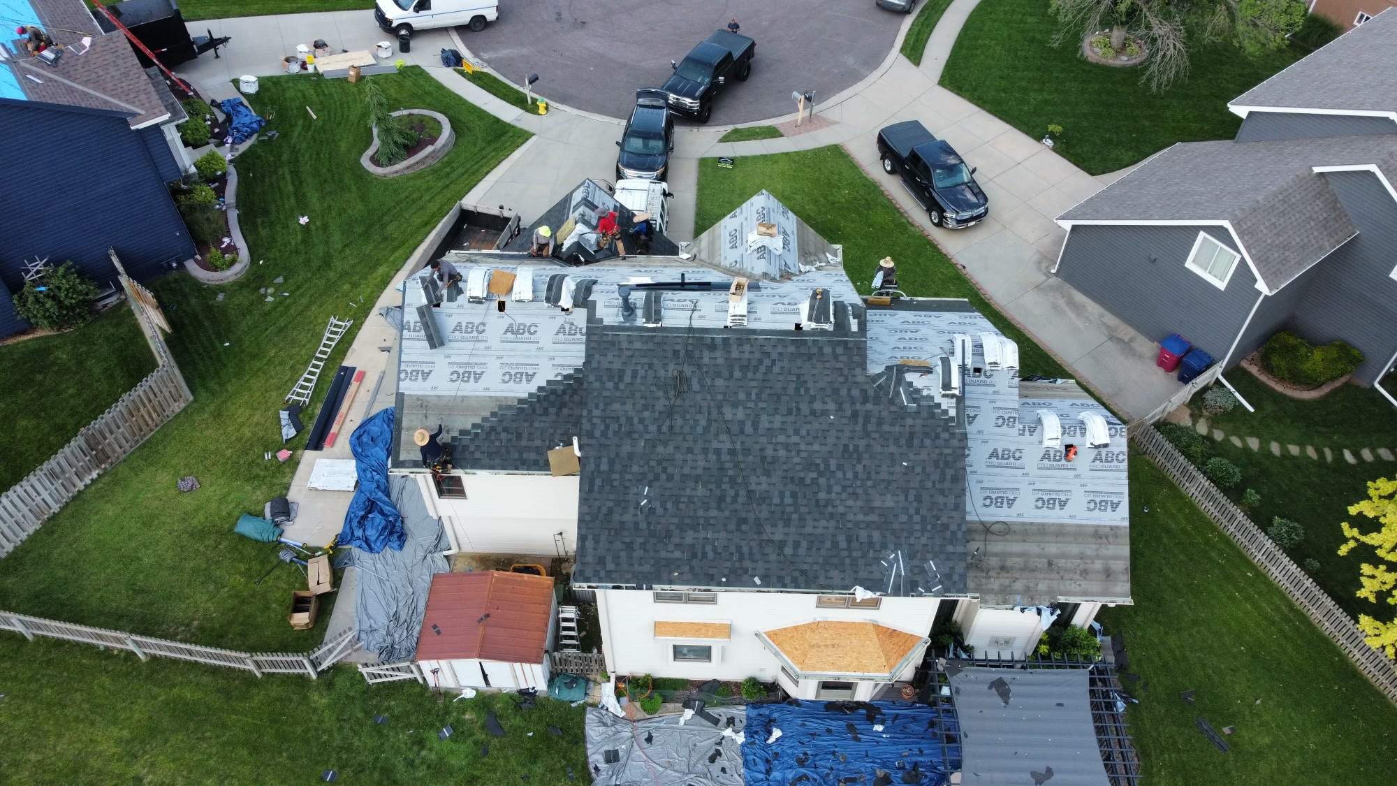 Residential Roofing Installation using IKO Nordic Glacier Impact Resistant Class 4 by Lightning Exteriors