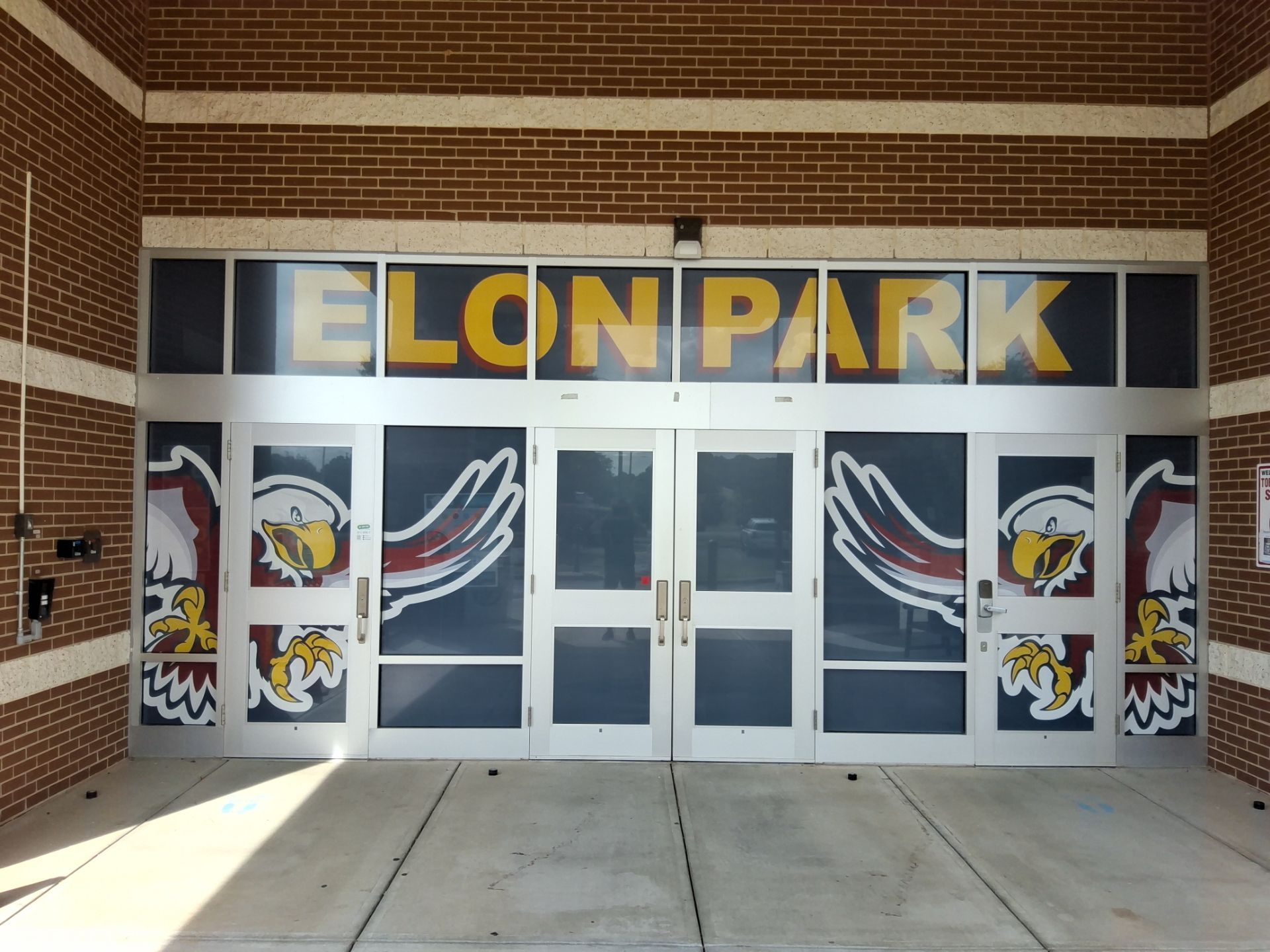 Elon Park Elementary - Window Safety Film Installation with Custom Graphics by QC Signs and Graphics