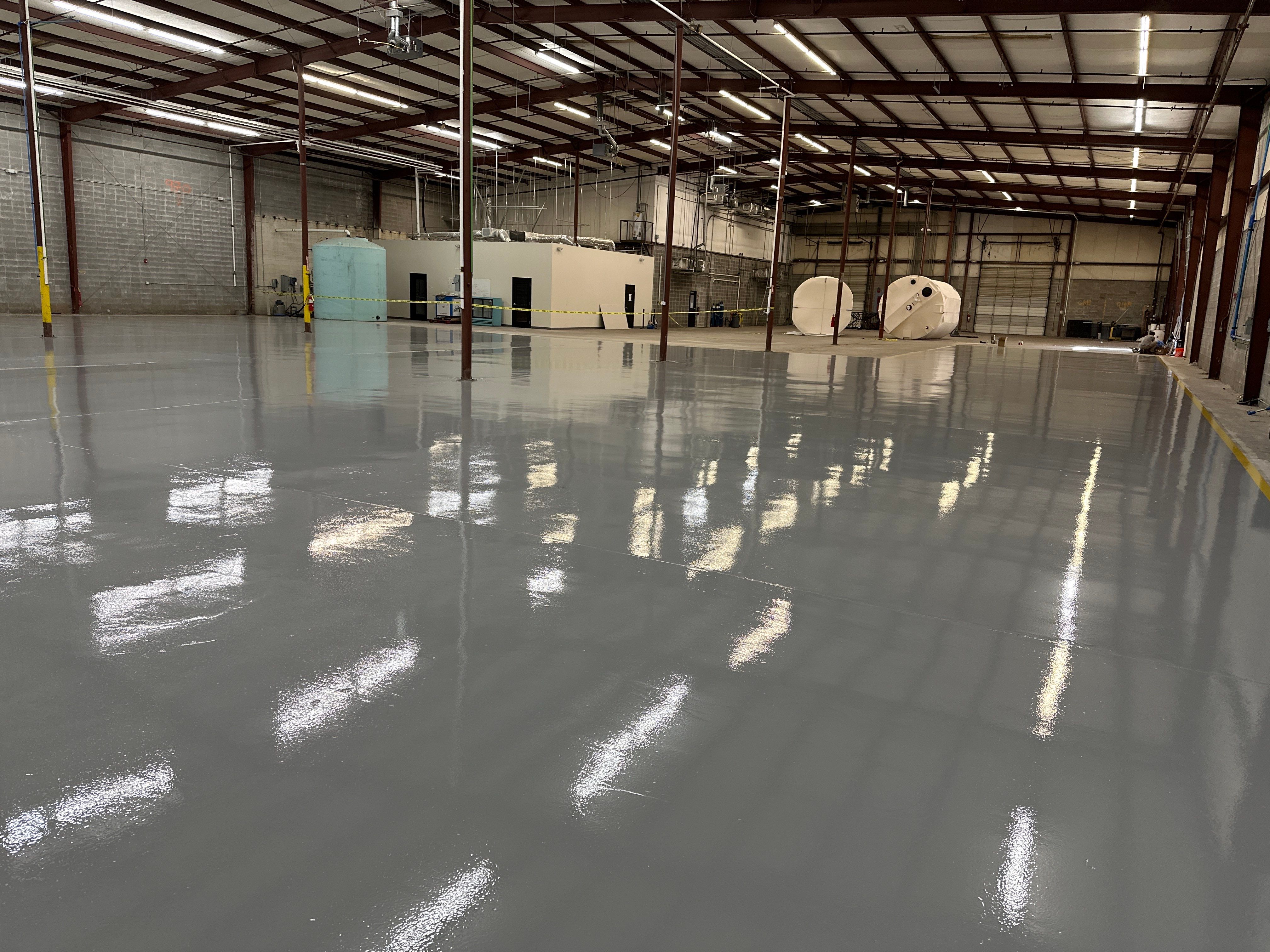 High-Gloss Industrial Epoxy Flooring Installation in Tucker, Georgia by Cornerstone Hard Surface Restoration