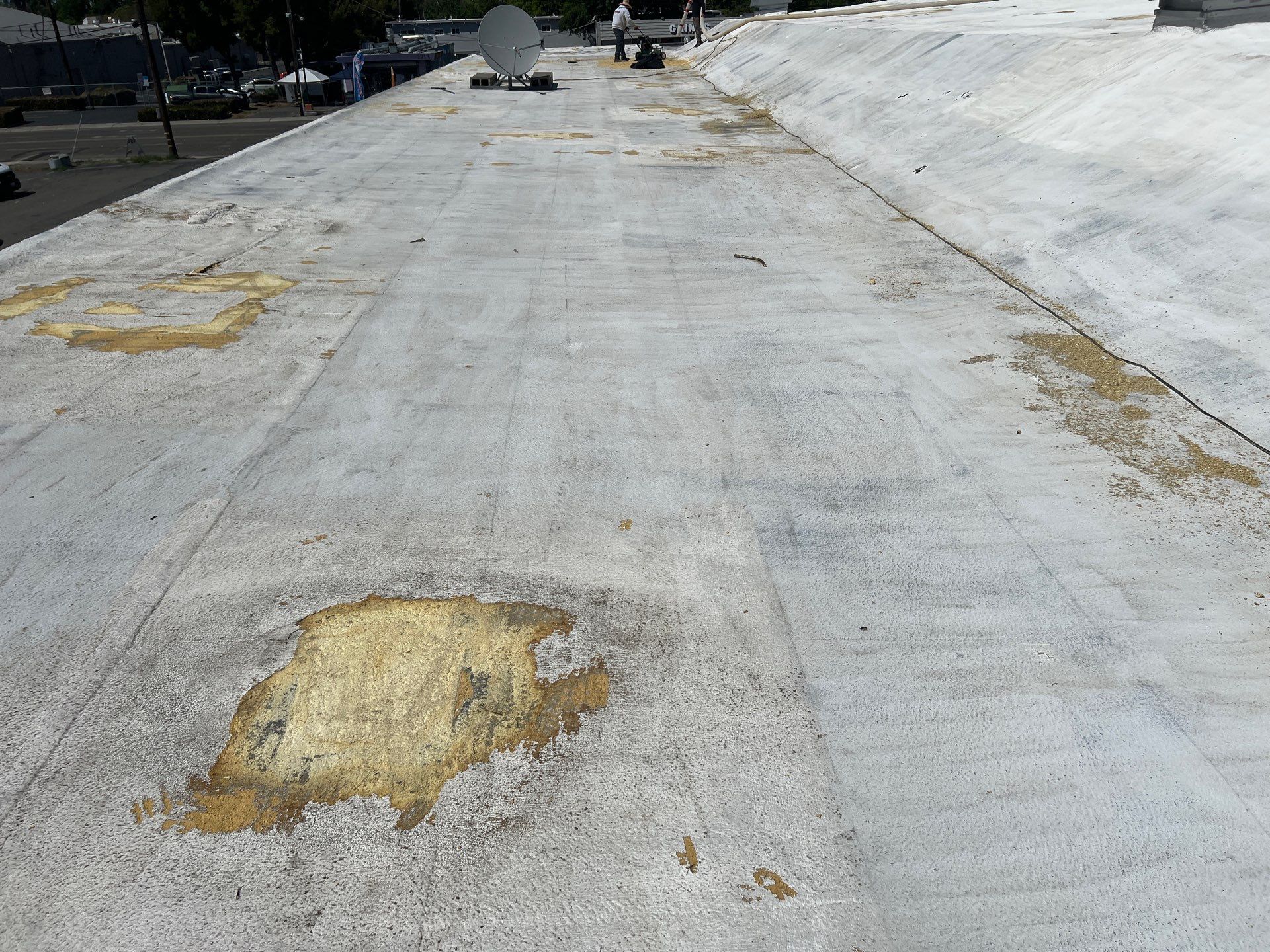Foam Refurbish using Conklin Benchmark/PUMA XL coatings and spray foam by Straight Edge Roofing Inc