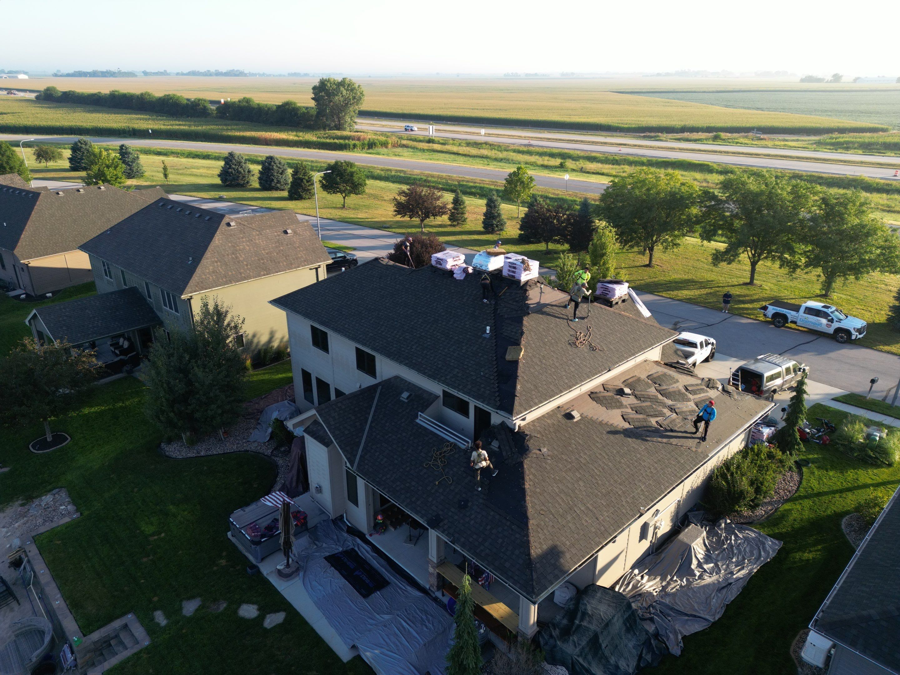 Residential Roofing Installation using Owens Corning Duration Summer Harvest by Lightning Exteriors
