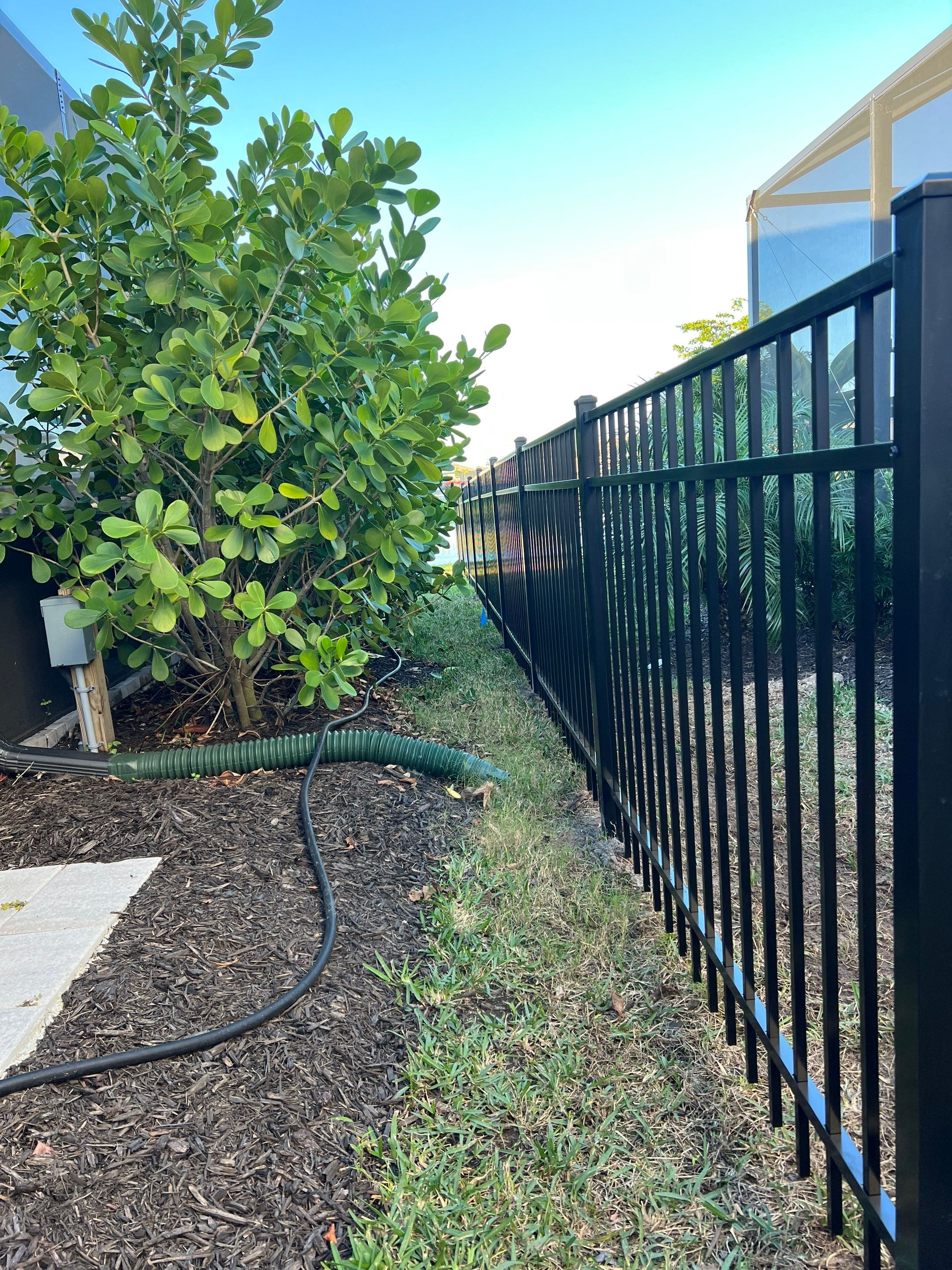 Aluminum Fence Installation using Black 3 Rail Aluminum Fence by Asap fence and gates, LLC
