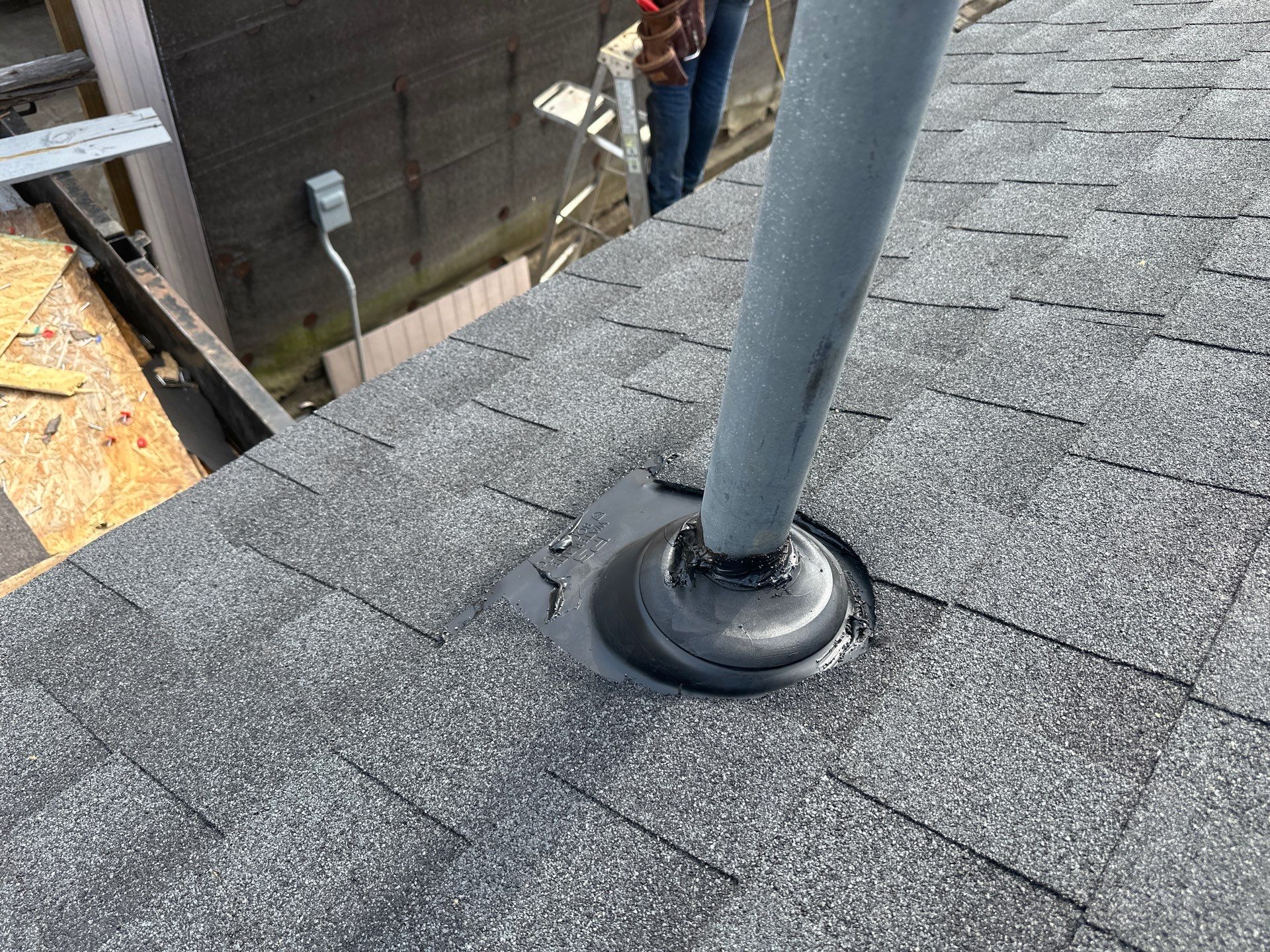 Residential Roofing Installation using GAF Timberline Night Shadow (NS) by Motion Roofing