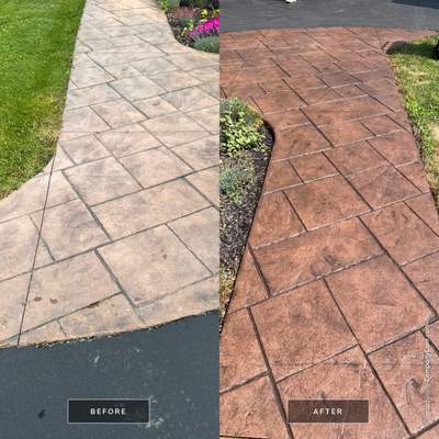 Sidewalk and pool patio Recolor/Reseal 