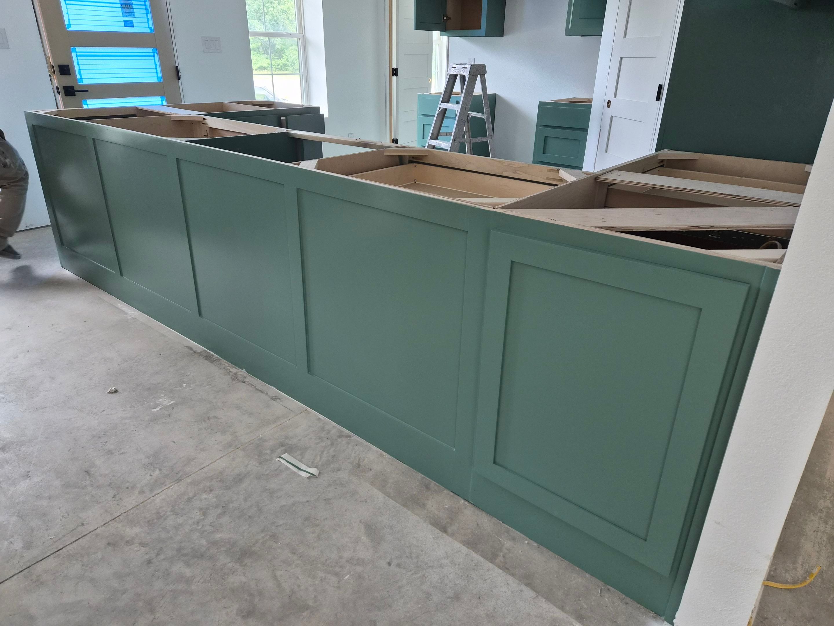 Sage Green Cabinet Transformation in Brownsboro, TX! by Quality Coats Painting