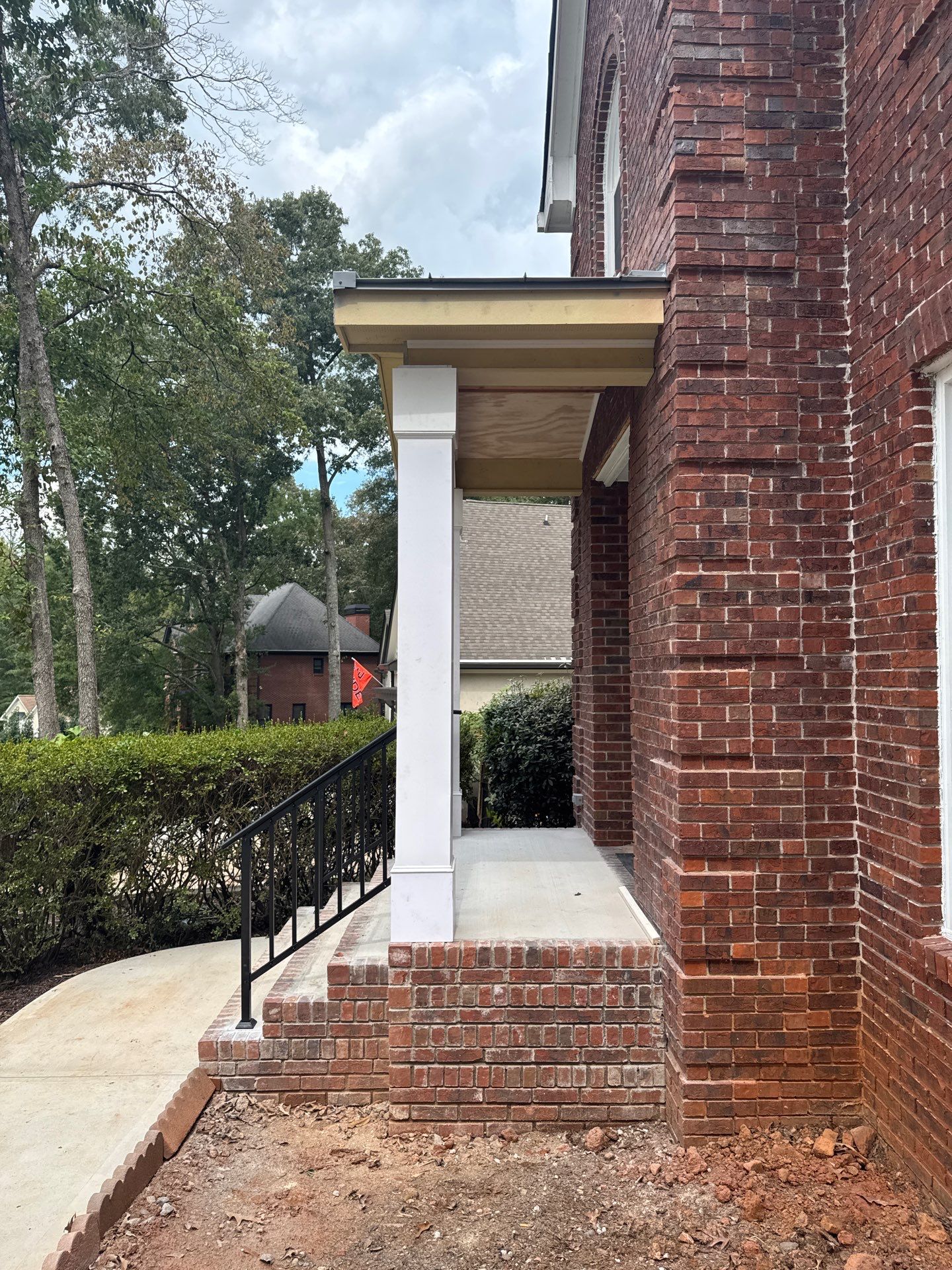 Custom Front Entry Portico Installation in Marietta by Swift Home Renovations 