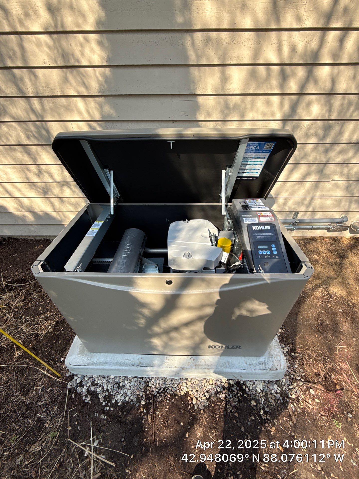 Kohler 20 kW Generator & 200 A Whole‑House Transfer Switch Installation – New Berlin, WI by GSHA Services LTD