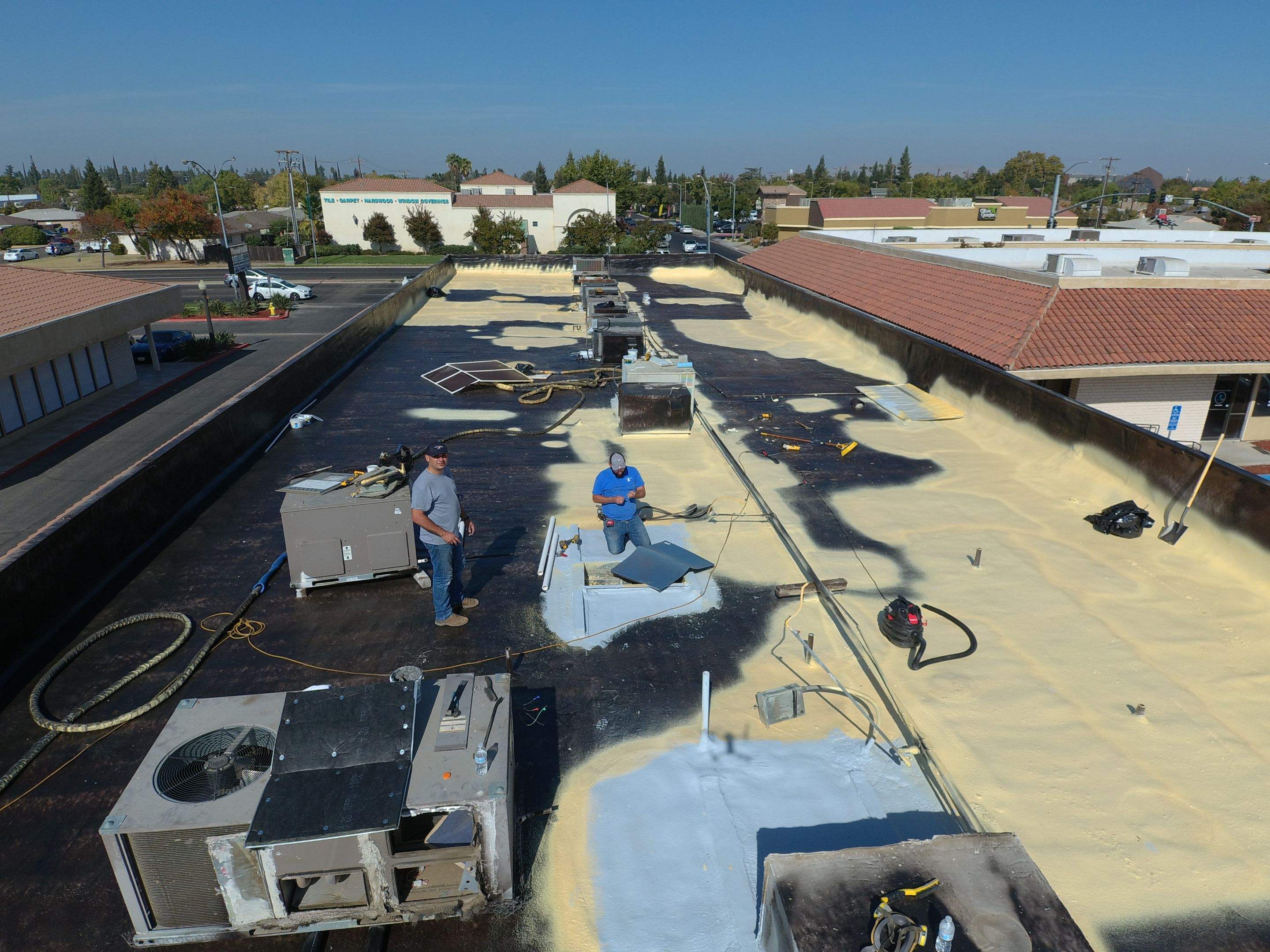 Reburbish existing spray foam job by Straight Edge Roofing Inc