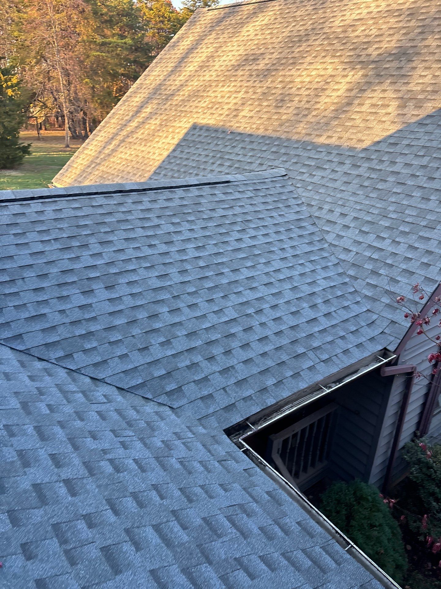 Residential Roofing Installation using GAF Timberline HDZ Williamsburg Slate by Rainstoppers Roofing
