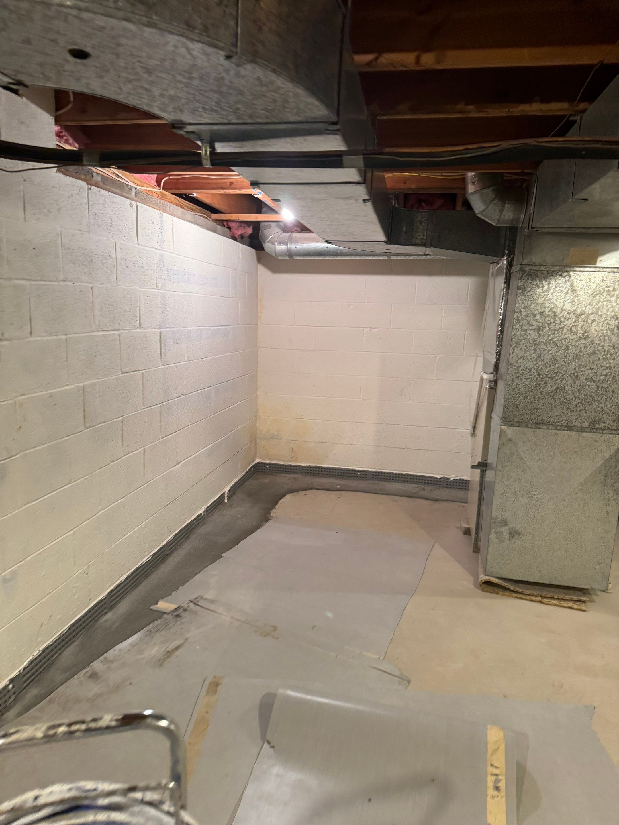 Interior French Drain With Radon Seal & Mold Remediation in Wall Township by Pure Service Pro, LLC 