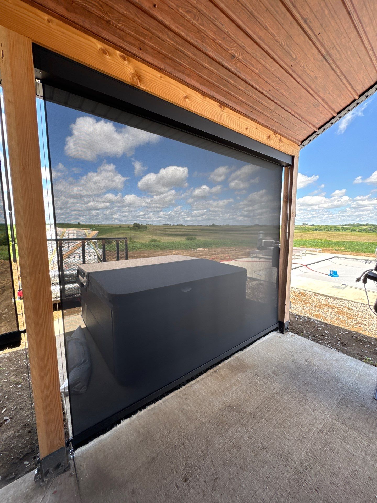 Motorized Retractable Screen Installation for a Covered Patio in Shenandoah by tracy.hickman@budgetblinds.com