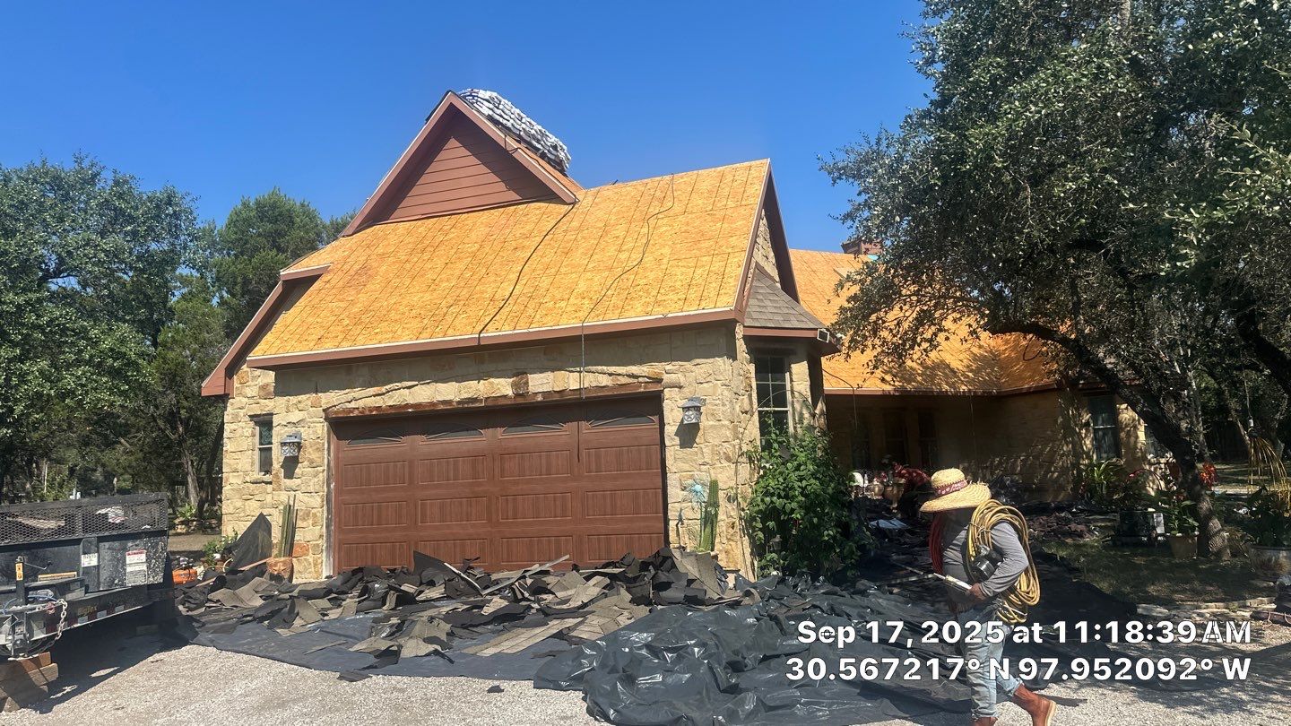 Residential Roof Replacement using GAF - HDZ - Hunter Green by Action Exteriors Austin
