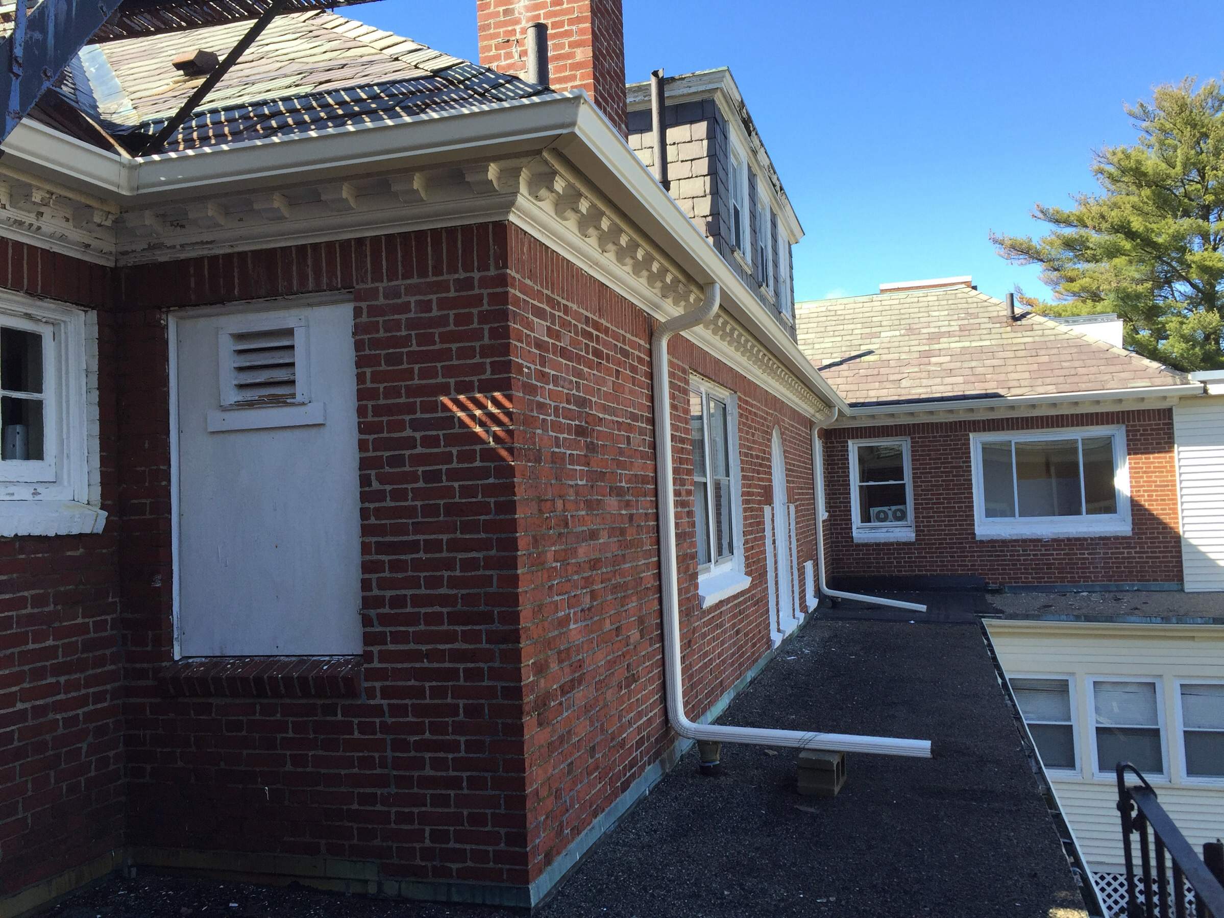 Commercial Gutters at Boston Baptist College-Hyde Park by Gutter Pro Enterprises