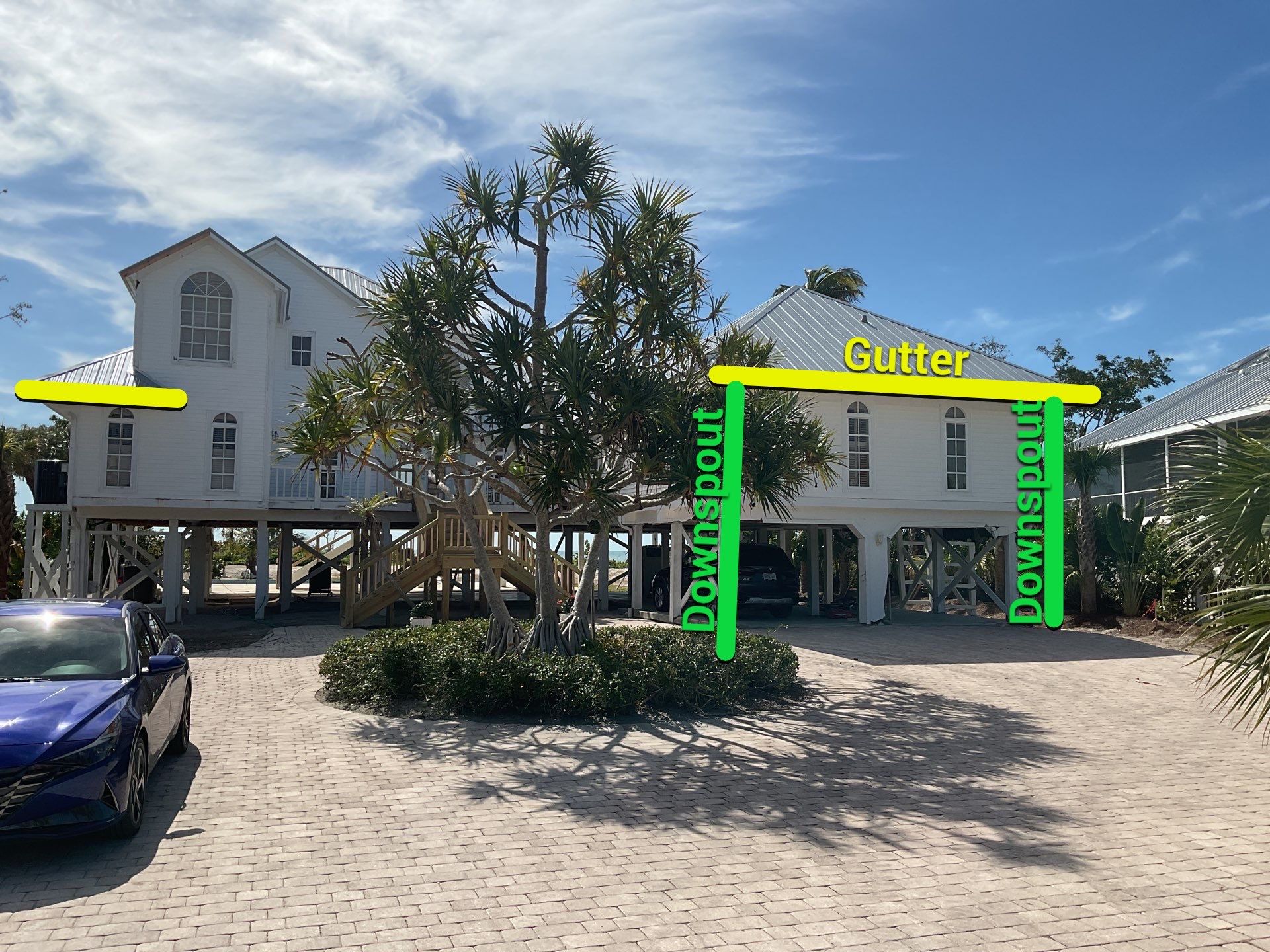 Downspout Installation using Downspout Extension in Sanibel FL by Gutter Professors