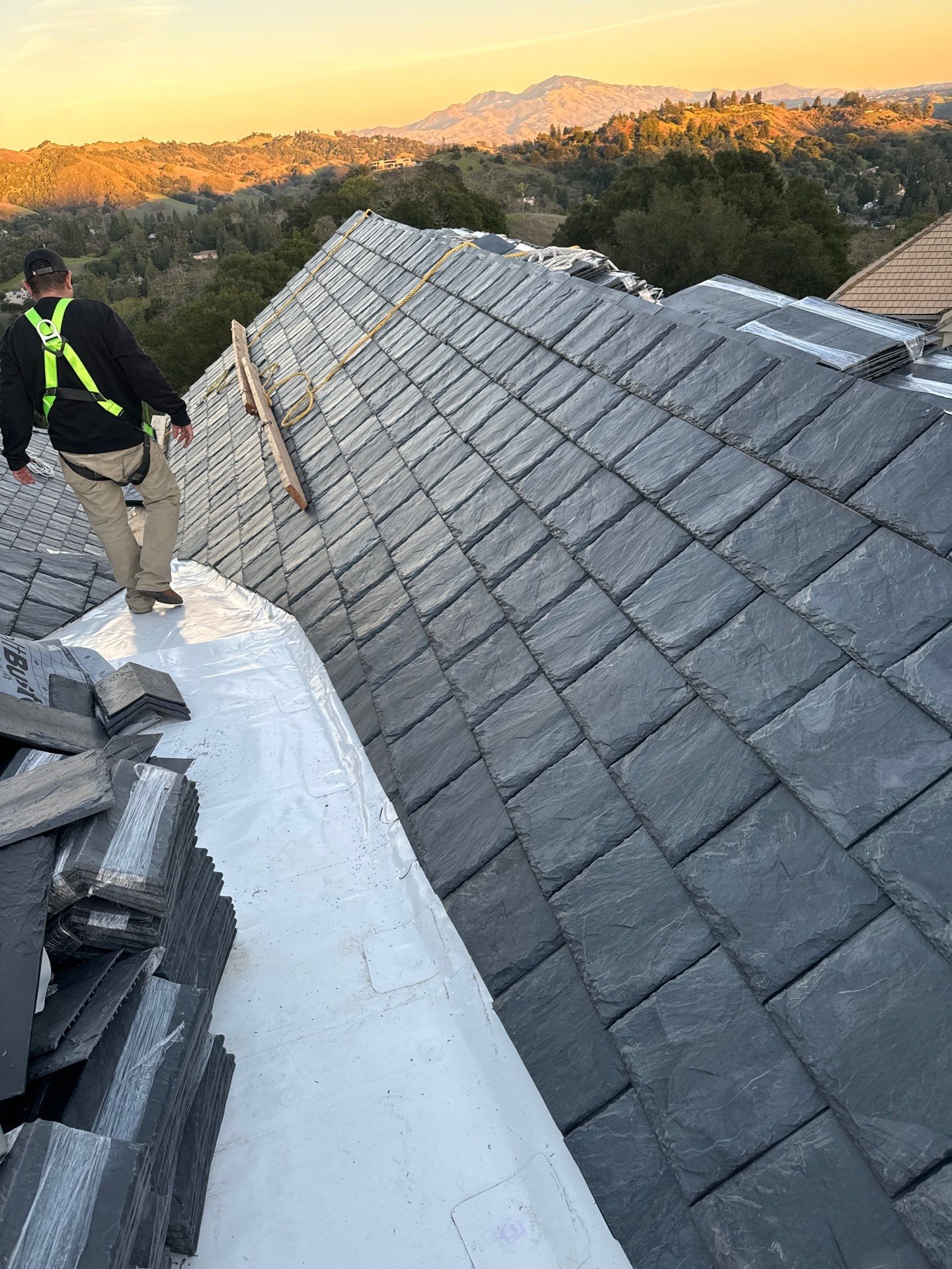Residential Roofing Installation using Slate by Acker Roofing