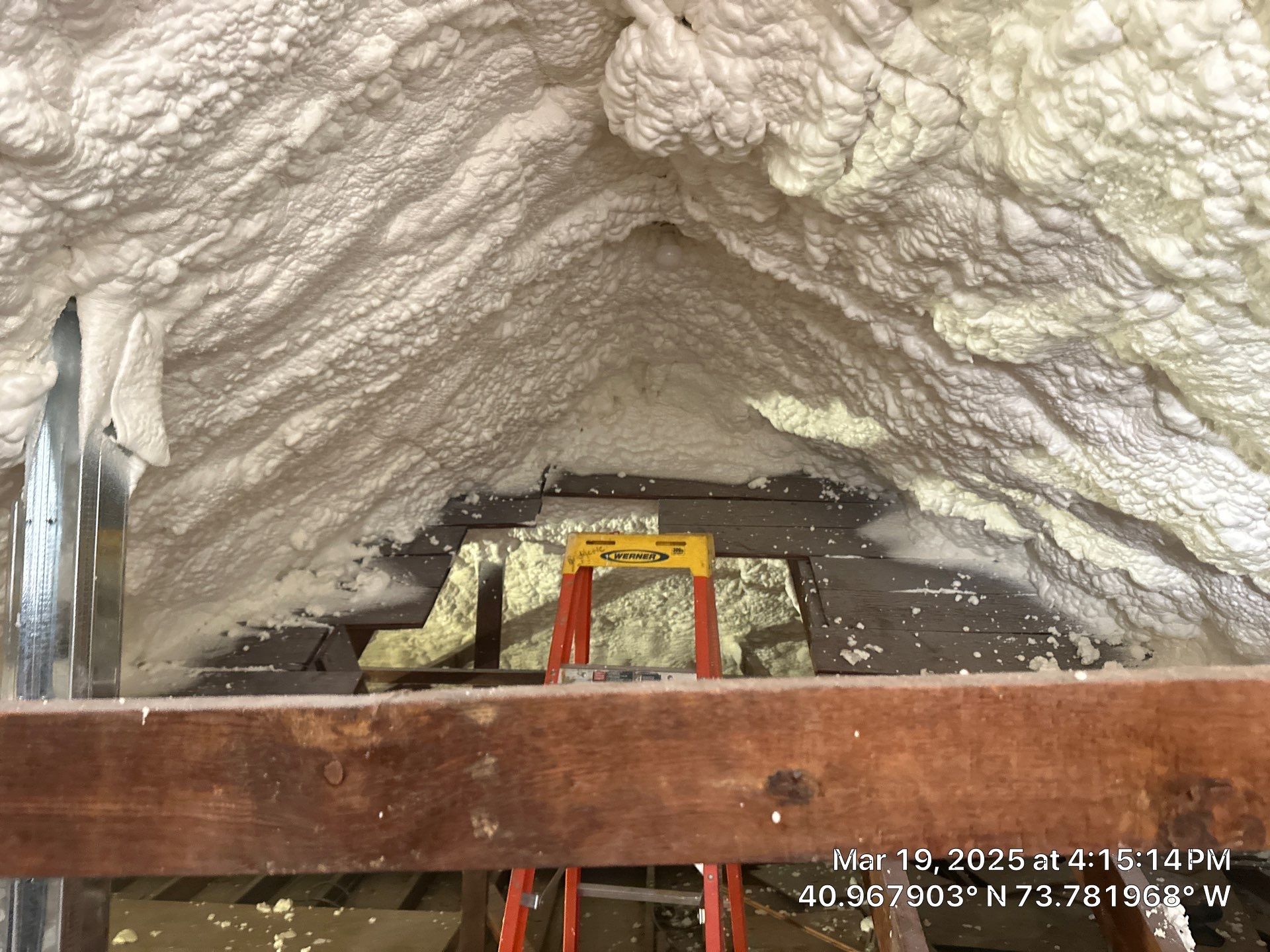 Attic Insulation using open cell spray foam by NYS Foam & Energy