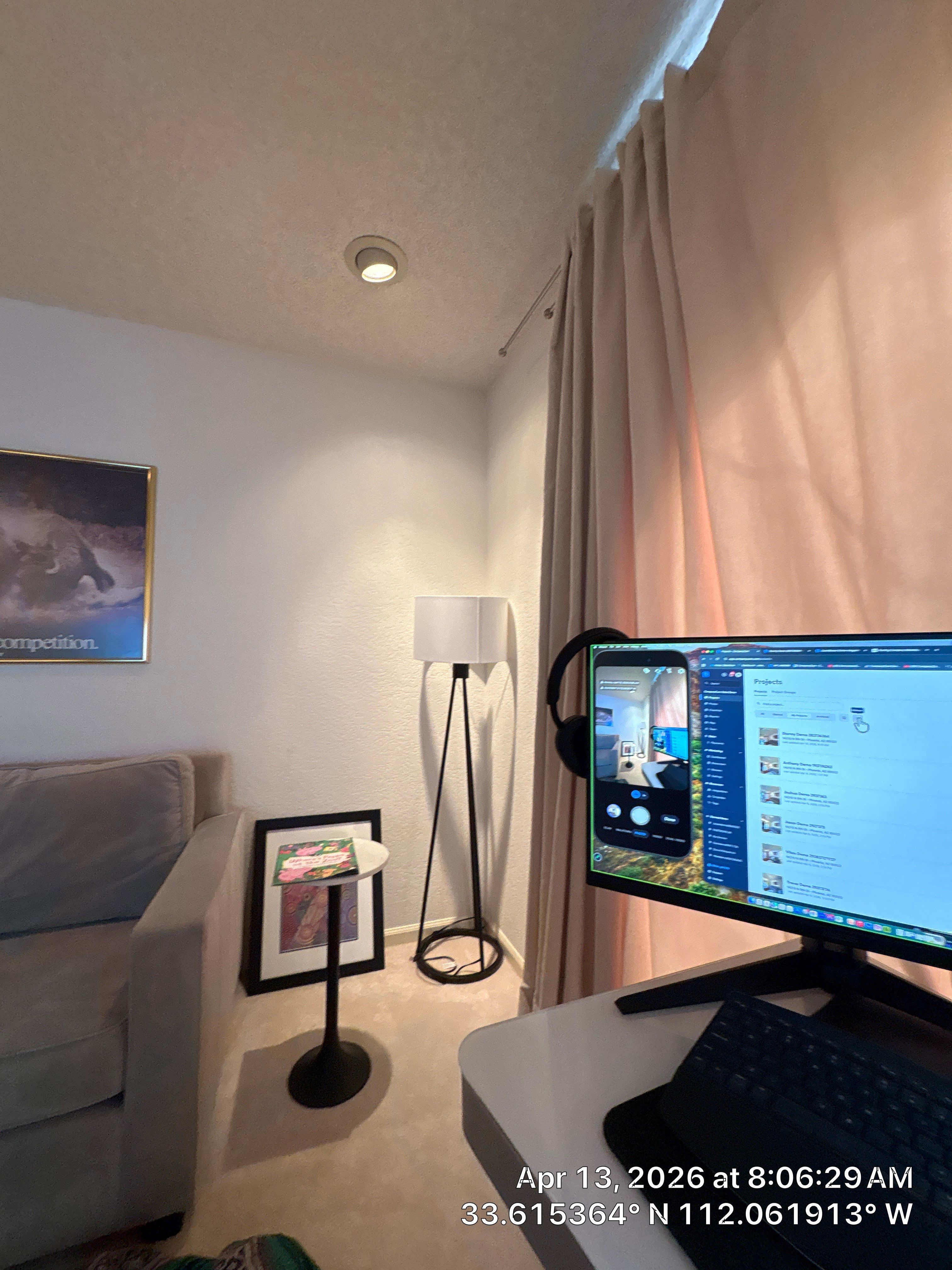 Phoenix Home Office Setup with Custom AV Wall Mounting by CompanyCam Sales Demo