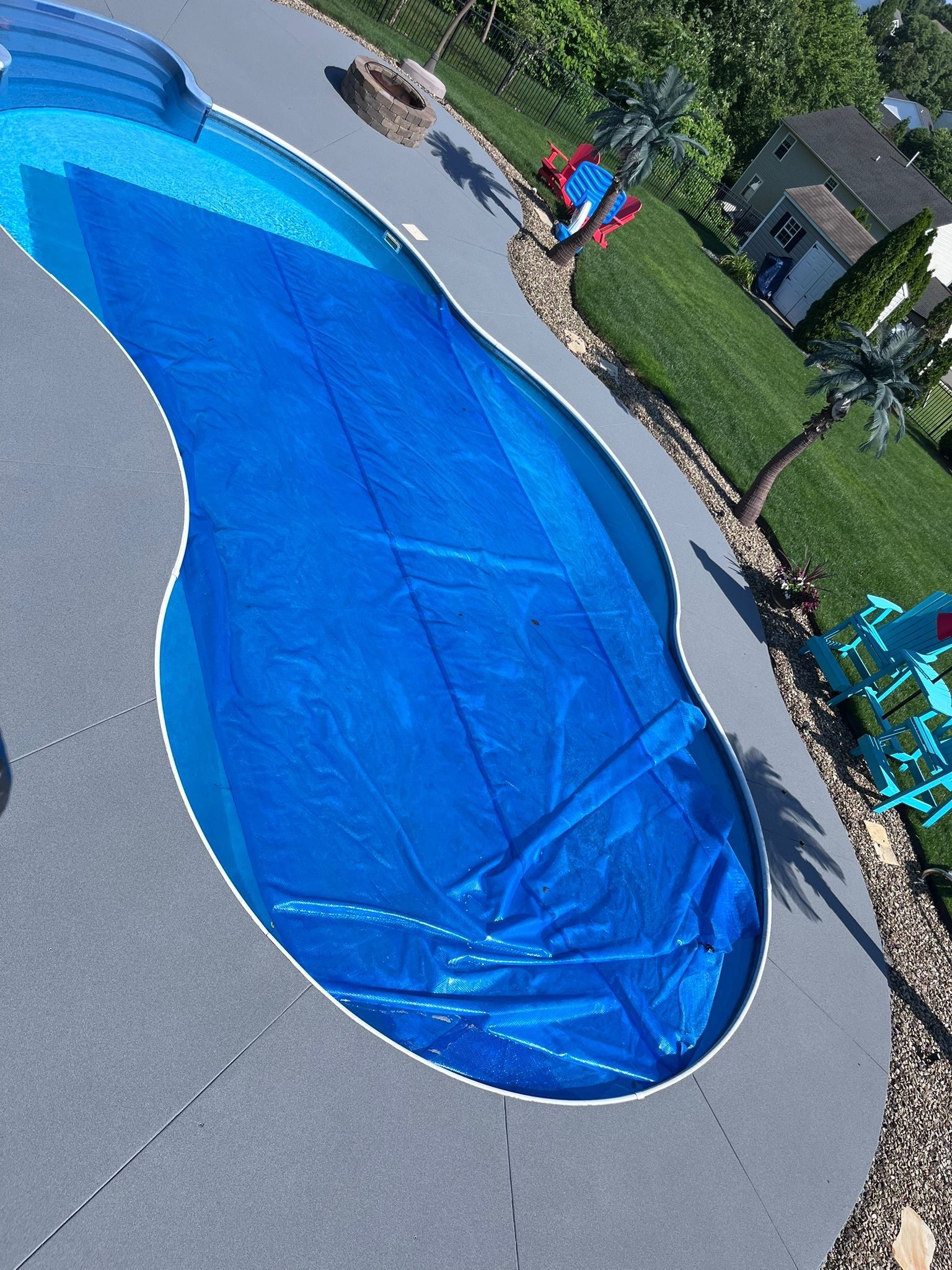 Twilight Pool Deck / Patio Project in Beaver falls by Floors in a Day, Inc