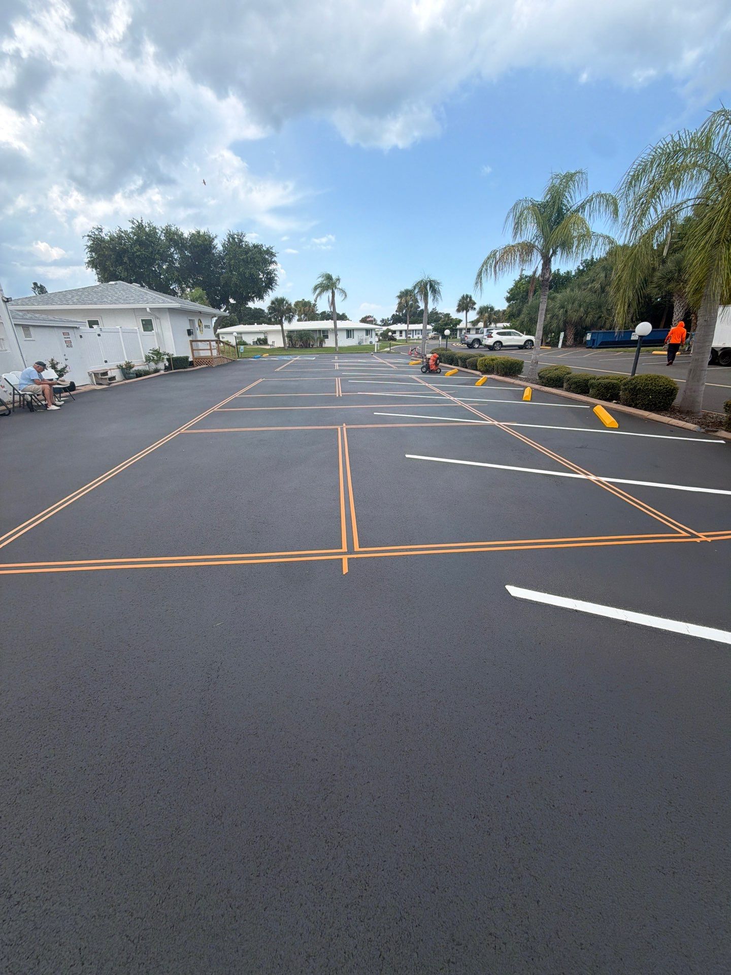 New Layout Line Striping and Pickleball Court Installation in Venice by Everline Coatings & Services - Southwest FL