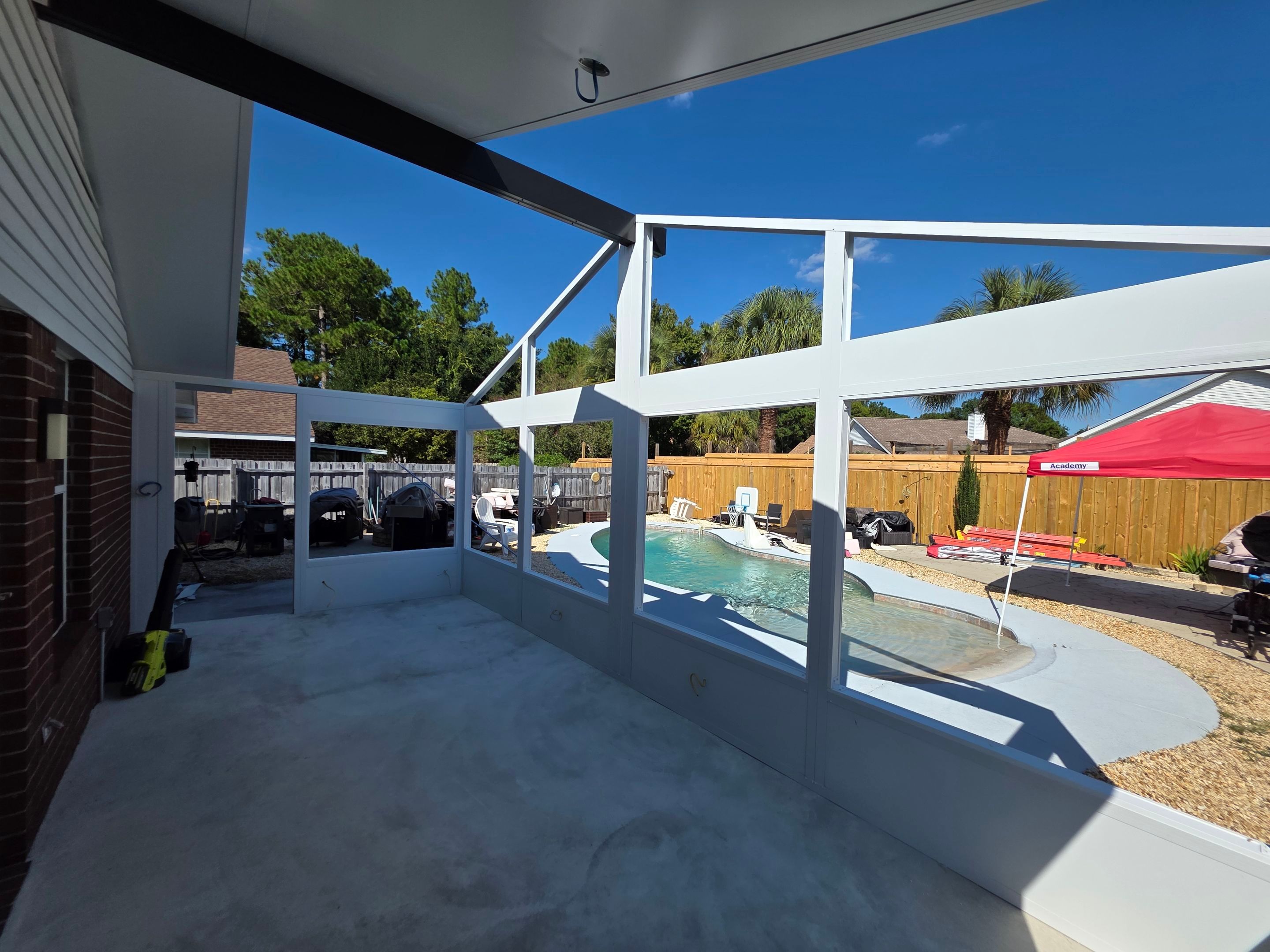 Fort Walton Beach Poolside Screen Room & Patio Cover by Titan Sunrooms