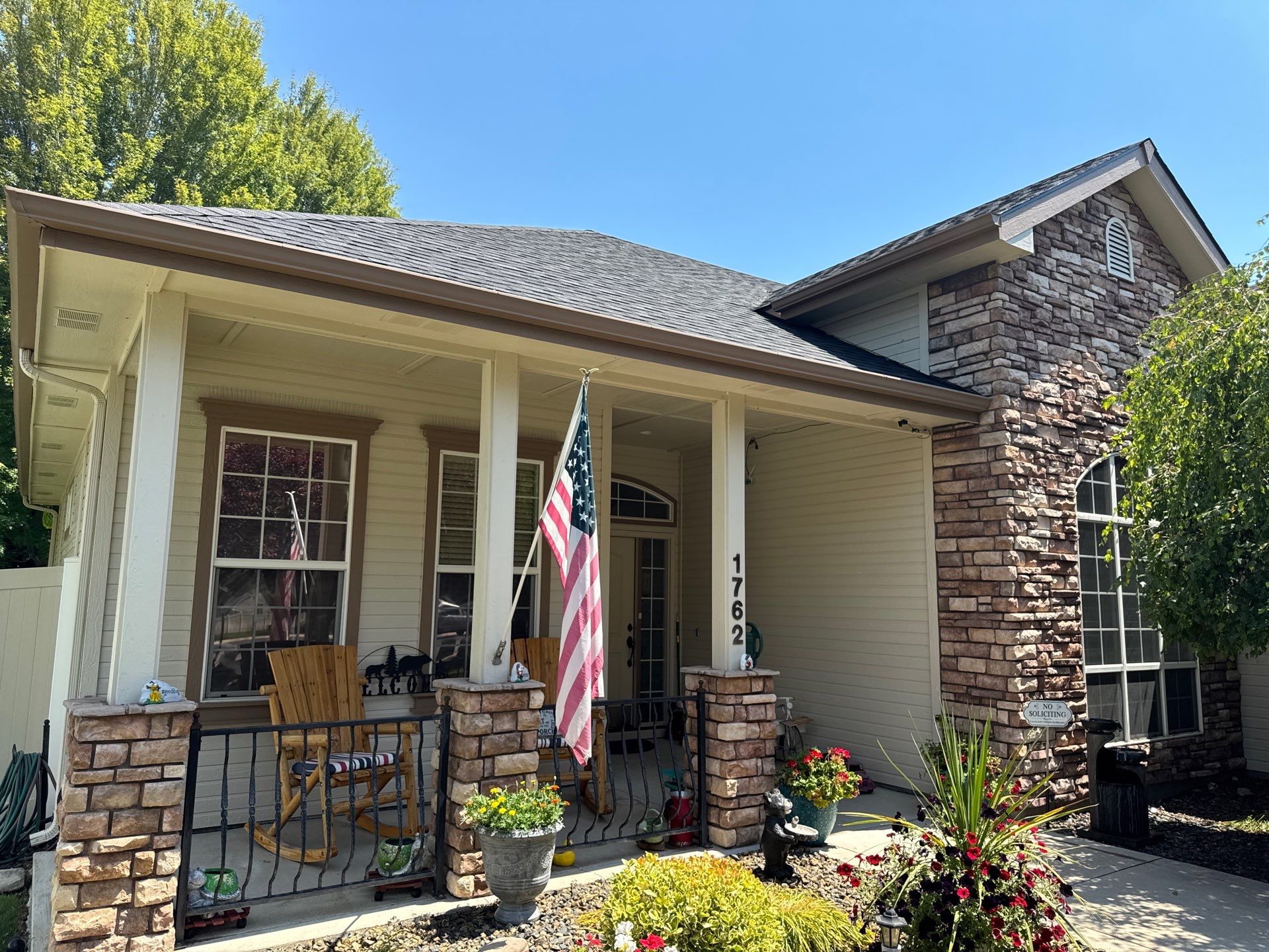 Complete Residential Roof Replacement Featuring Gray Architectural Shingles in Meridian by Olive Roofing