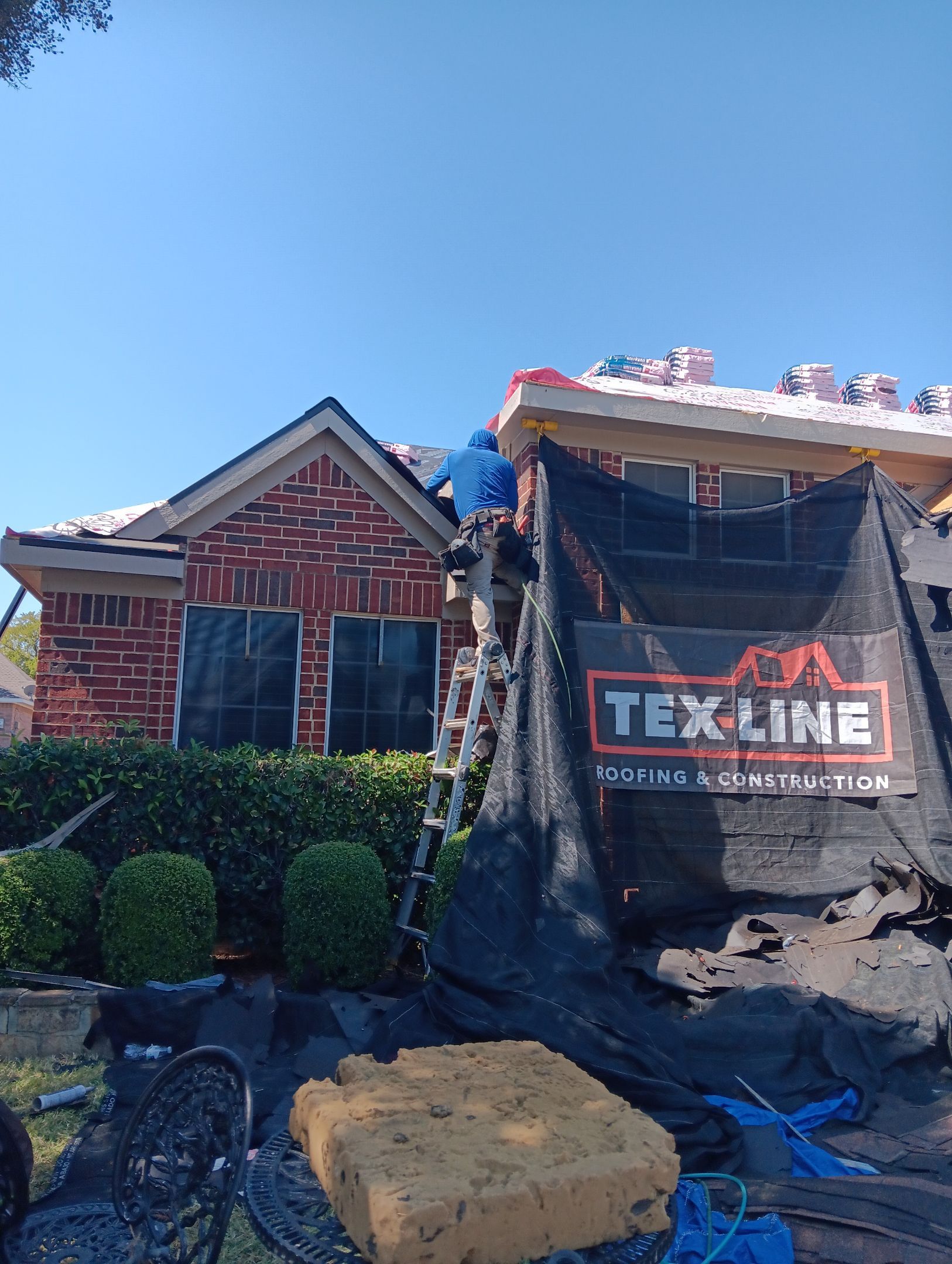 Exterior Makeover Reroof, Gutters and Exterior Paint by Tex-Line Roofing