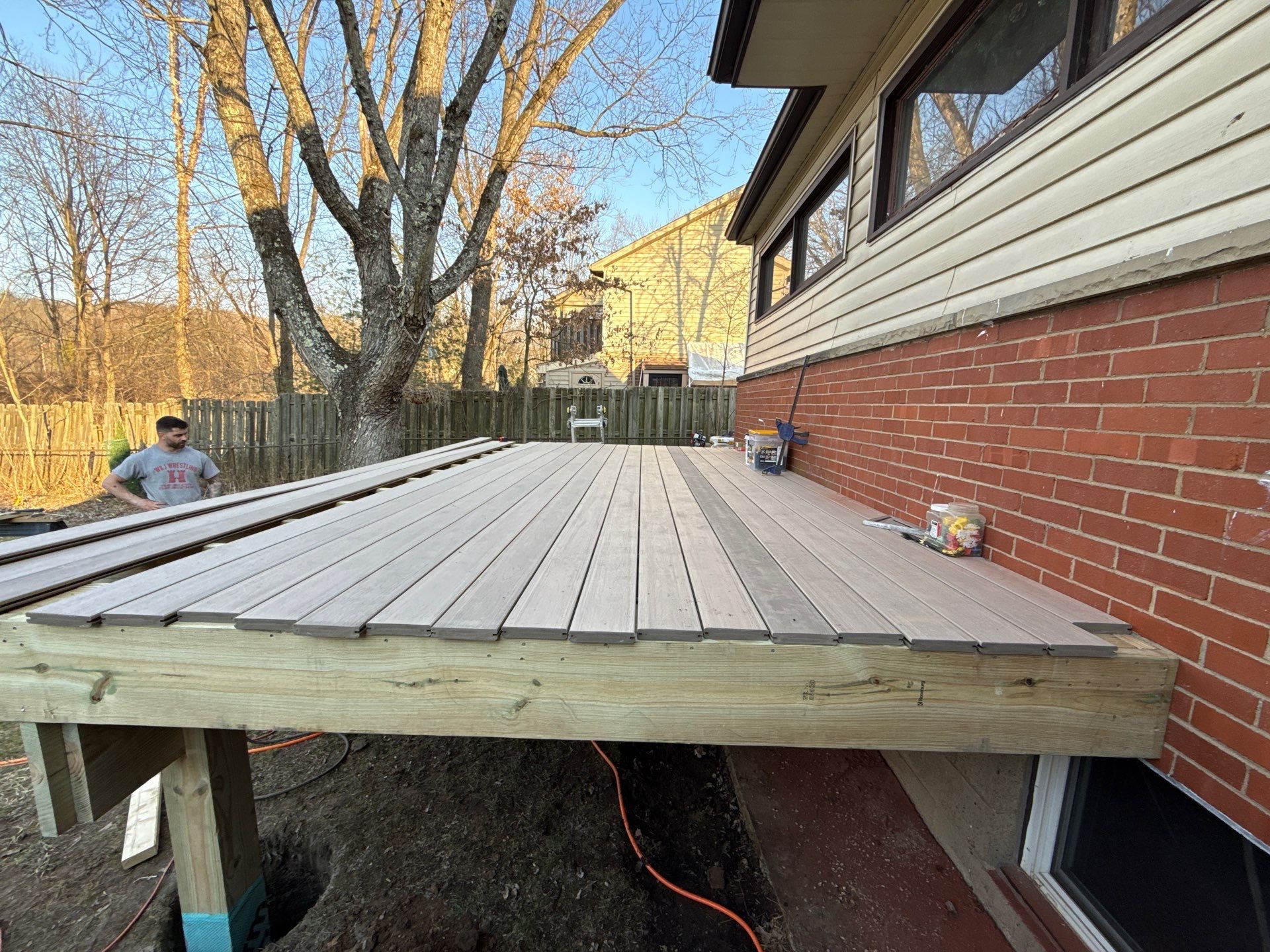 Deck and door install by Cousins Roofing Siding & Decks