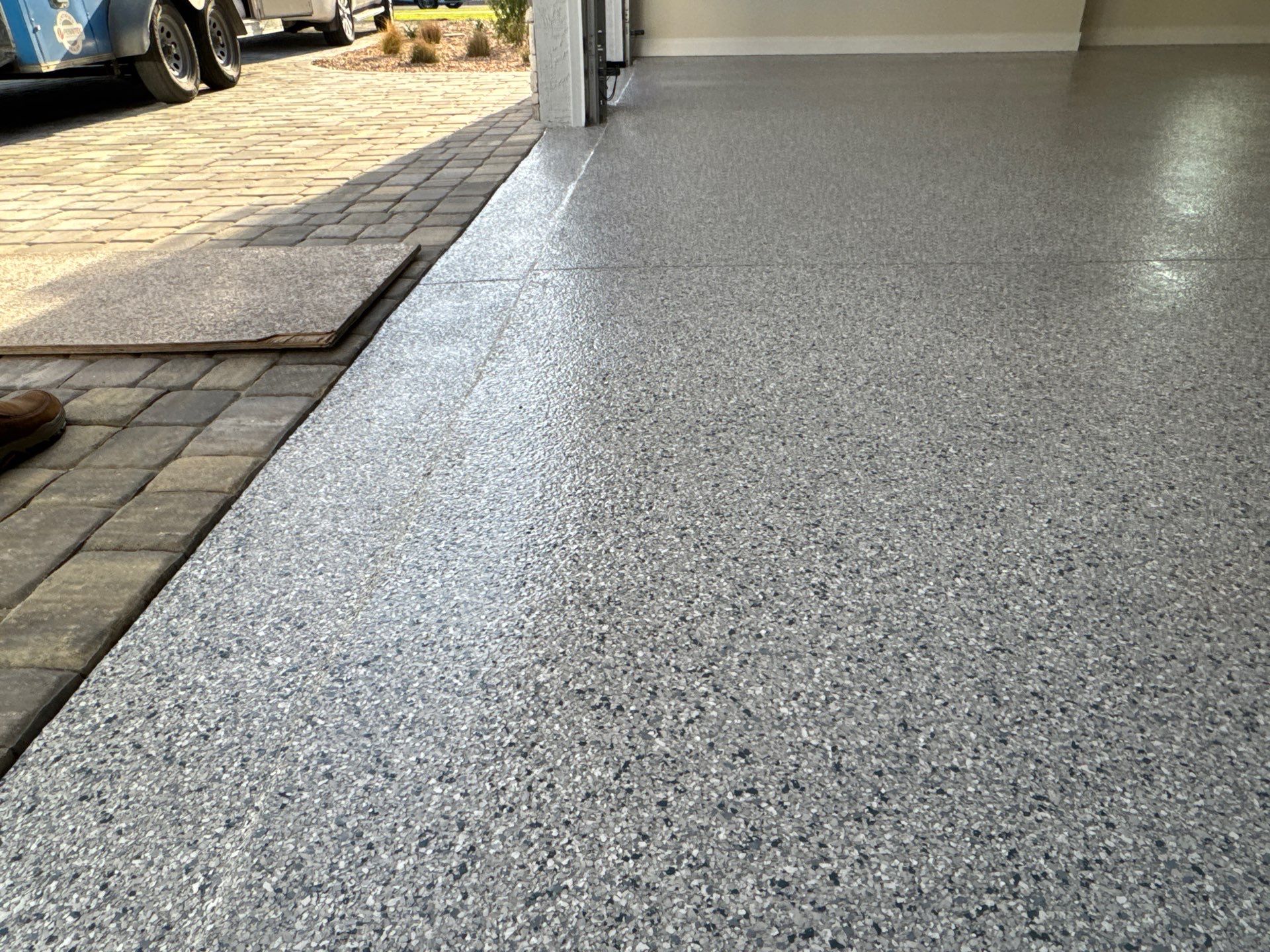 Garage in Tidal Wave by Cross Creek Concrete Coatings