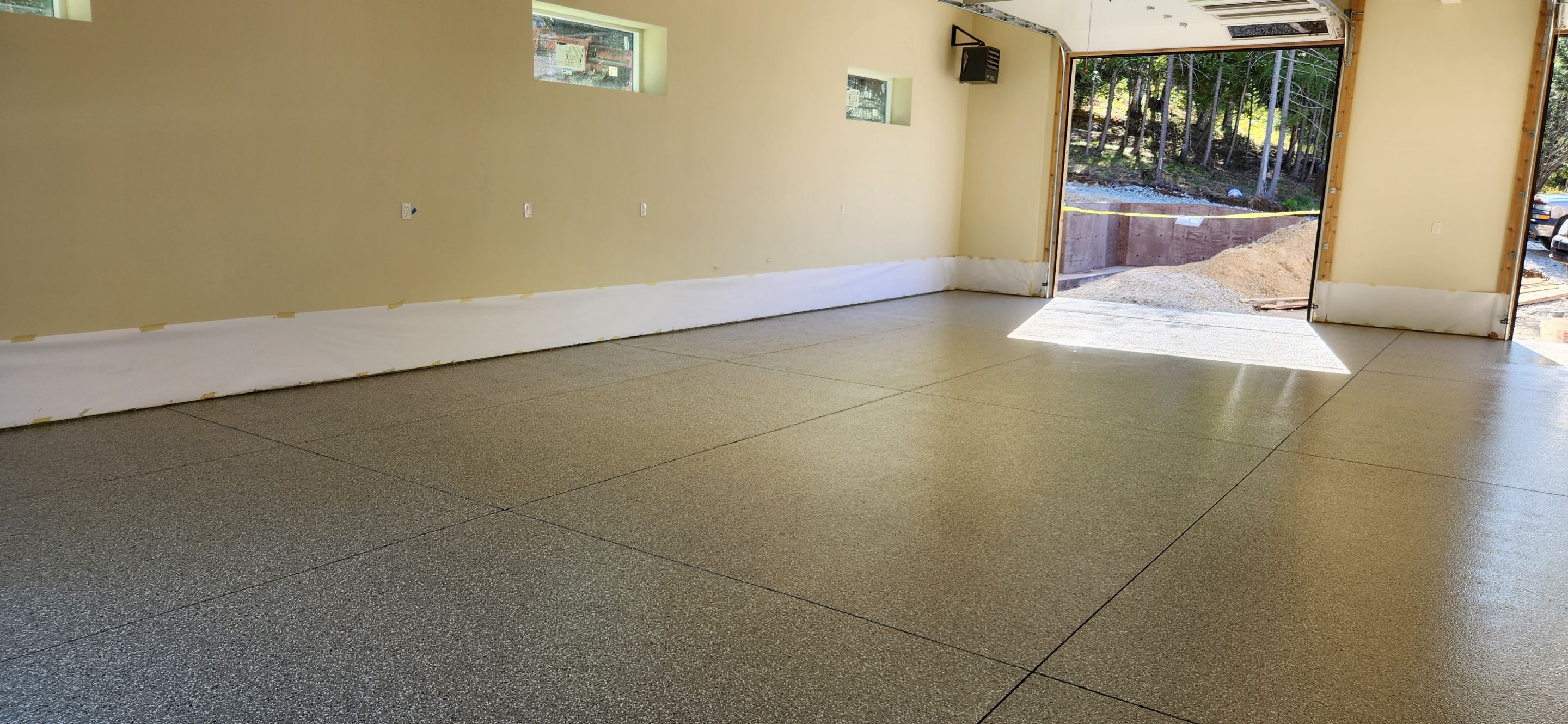 Garage Transformation using Pebble Beach by Croc Coatings, LLC