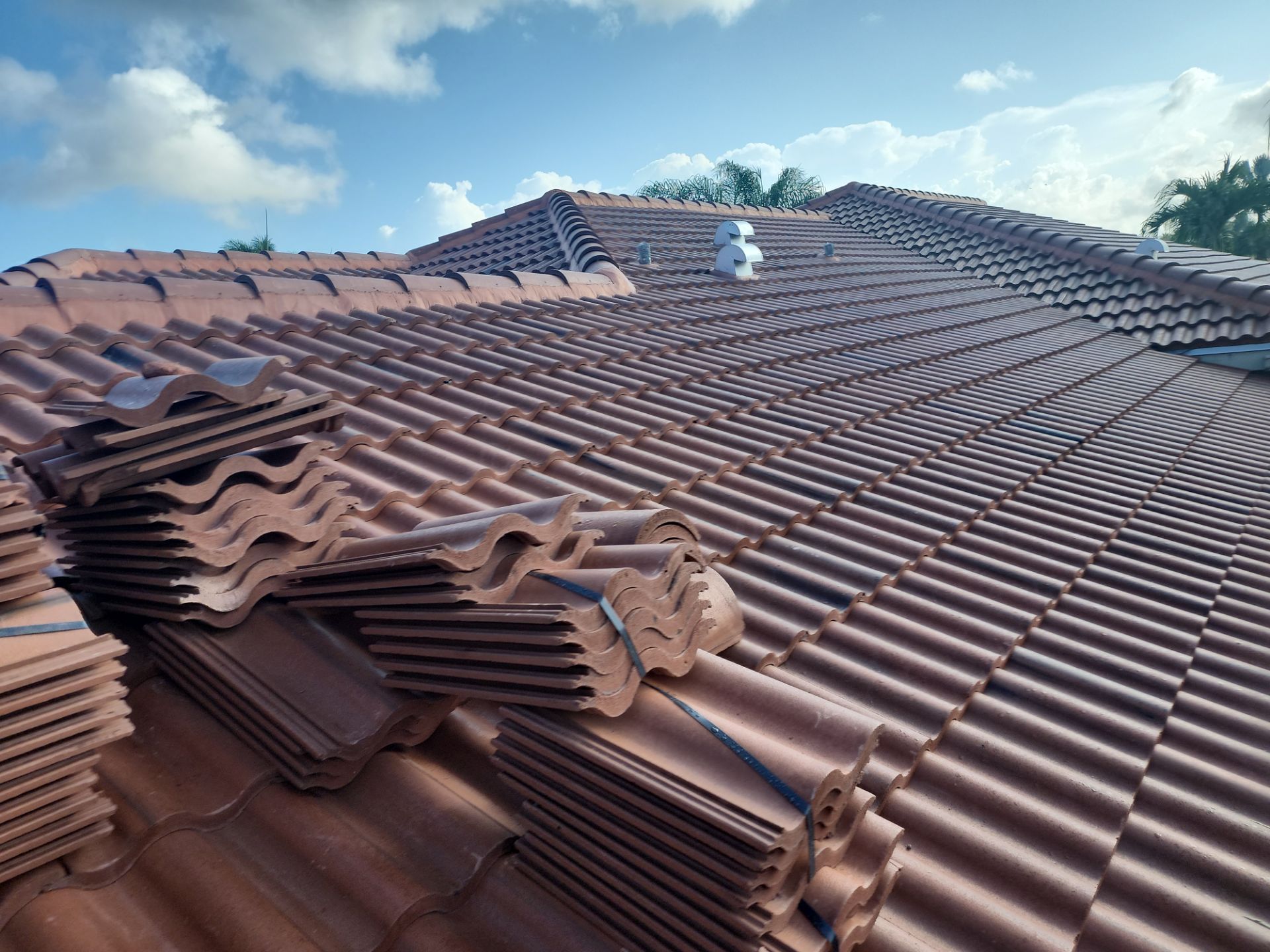 Full Concrete S-Tile Roof Replacement and Deck Repair in Wellington by Aastro Roofing
