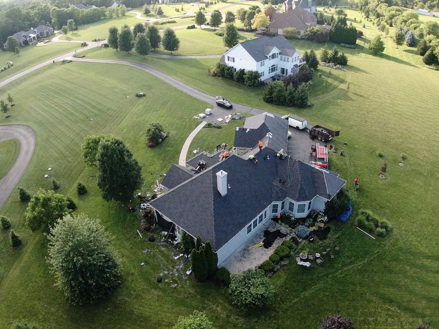 Residential Roofing Installation using Atlas Pinnacle Black Shingles by 614 Exteriors