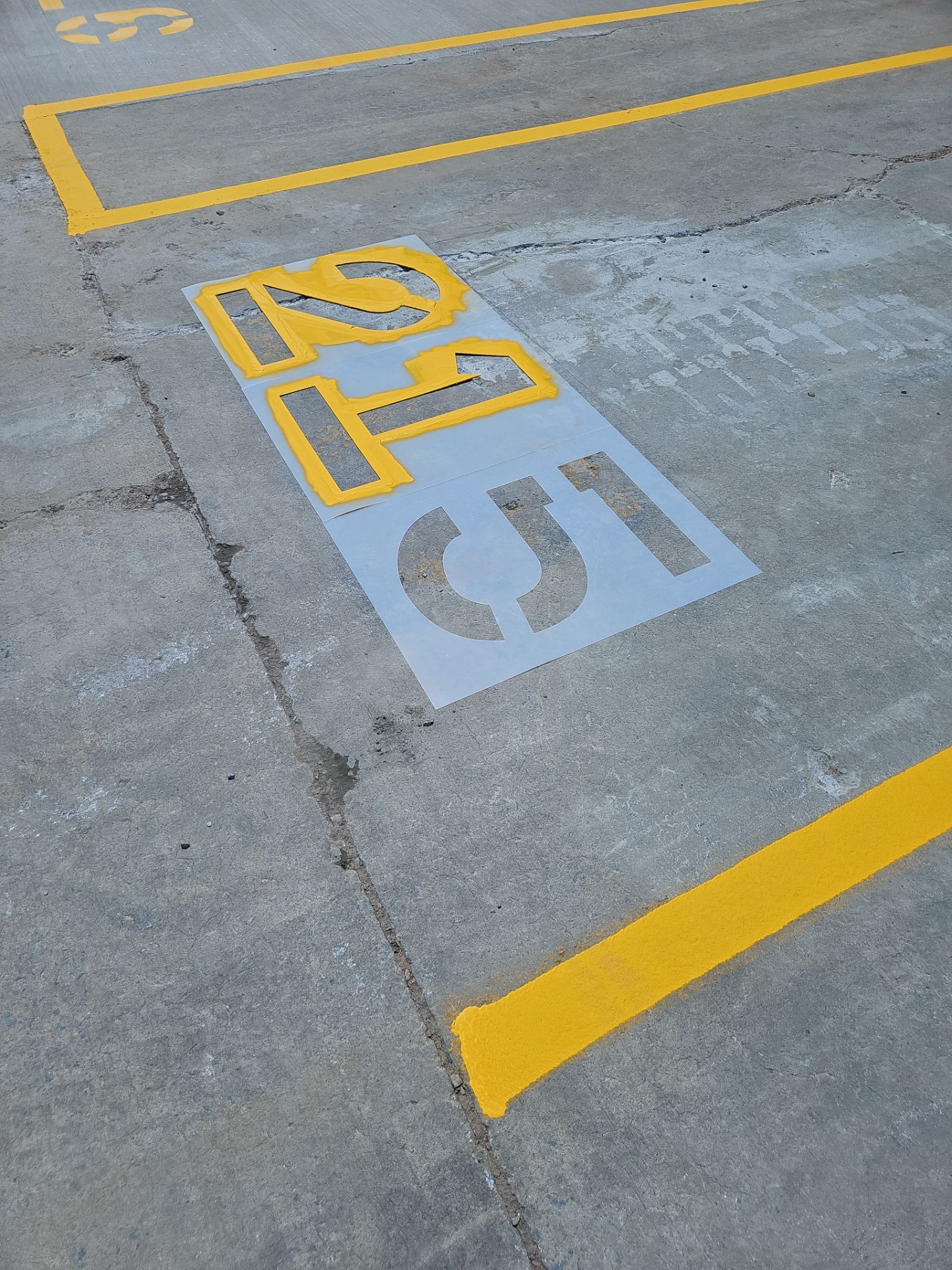 Striping Amazon Parking Lot  by Billy Weatherspoon Contractor
