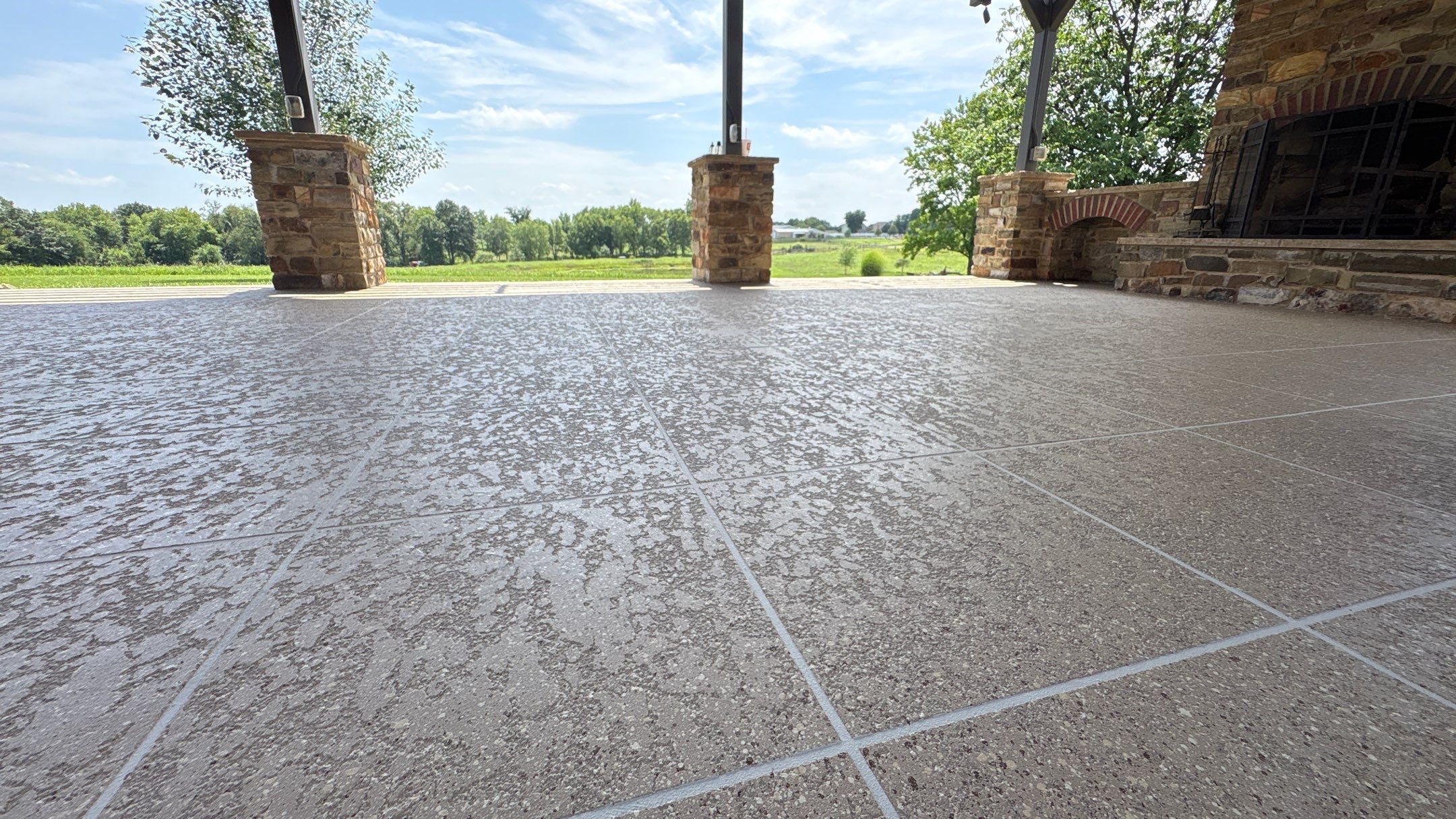 Custom Back Patio Resurface - Kearney, MO by Big Red Decorative Concrete, LLC