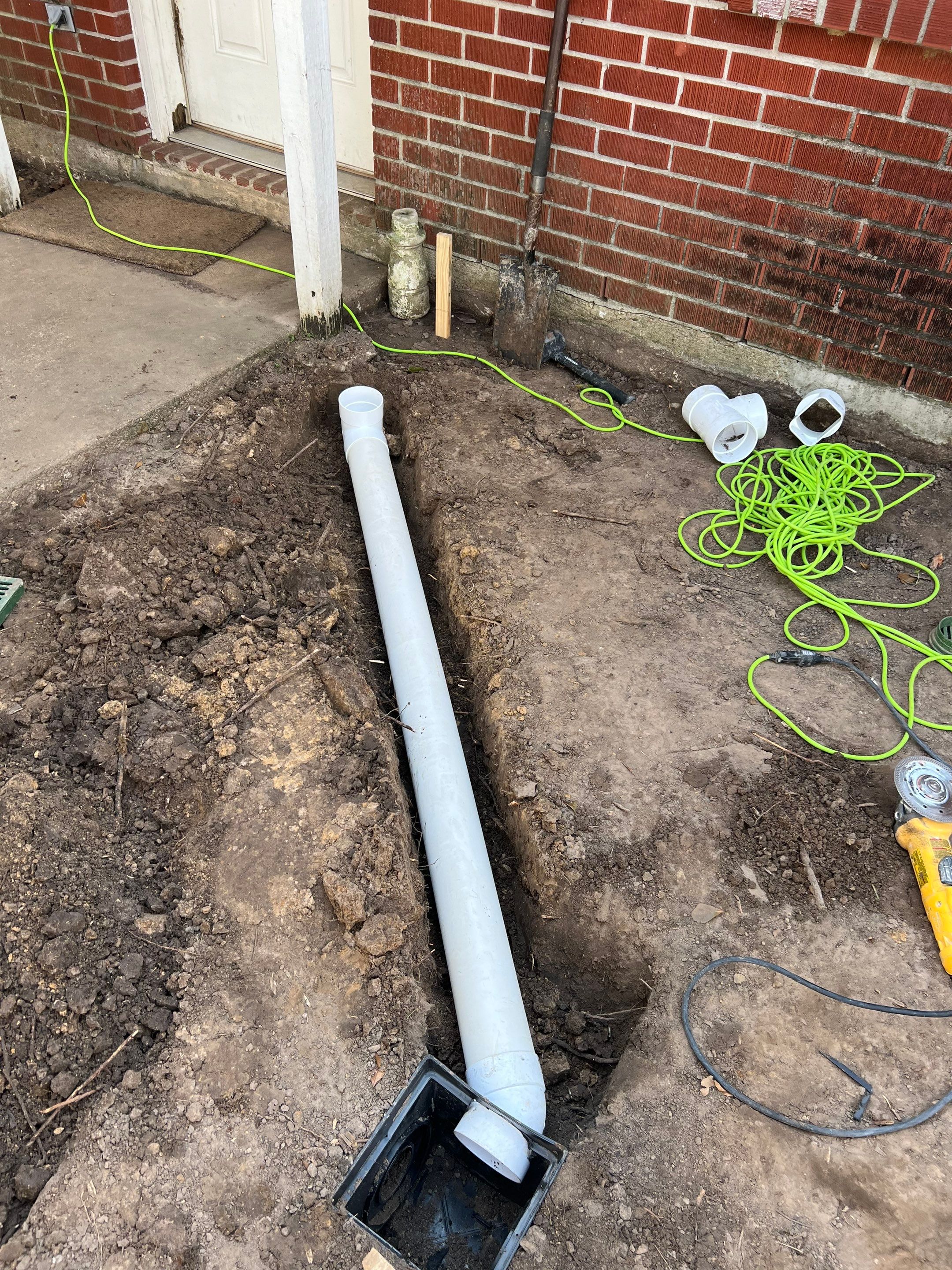 🌿 Rodney – Full Gutters, Drainage System, Flagstone Patio & Pergola  Alejandro and the Texas Urban Elements Team recently completed a multi-solution project for Rodney’s home, blending function with design.  ✅ Seamless Gutters We installed a complete 6” seamless gutter system around the home to properly redirect rainwater away from the foundation, protecting siding, paint, and landscaping while boosting curb appeal.  ✅ Drainage System A new PVC storm drainage system was integrated into the gutters and extended to carry roof runoff away from the house. This ensures water won’t pool near the foundation or the new patio area.  ✅ Flagstone Patio Ground We prepped, leveled, and installed a custom flagstone patio for Rodney—delivering both beauty and durability, creating a natural, timeless look that ties perfectly into the yard.  ✅ Pergola Addition To conclude, our framing team constructed a small pergola extension, providing Rodney’s patio with a shaded retreat for family and friends to enjoy.  ✨ Result: A fully protected and enhanced outdoor living space where drainage, stonework, and structure all work together for long-lasting performance and comfort.  📢 At Texas Urban Elements, we specialize in building solutions that protect homes while creating beautiful outdoor environments. by Texas Urban Elements