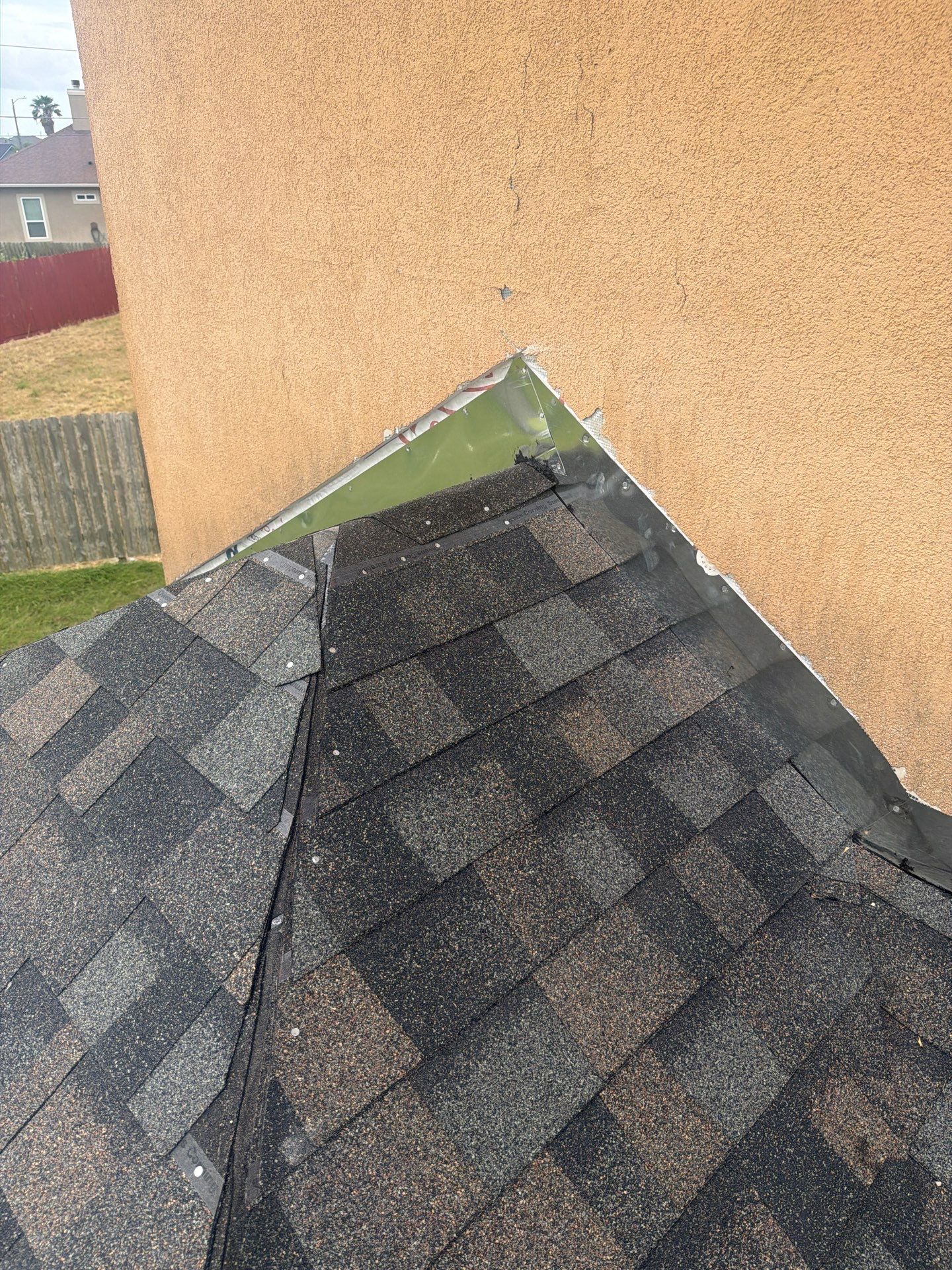 Flashing Stucco above the Roof by Bayfront Roofing and Construction