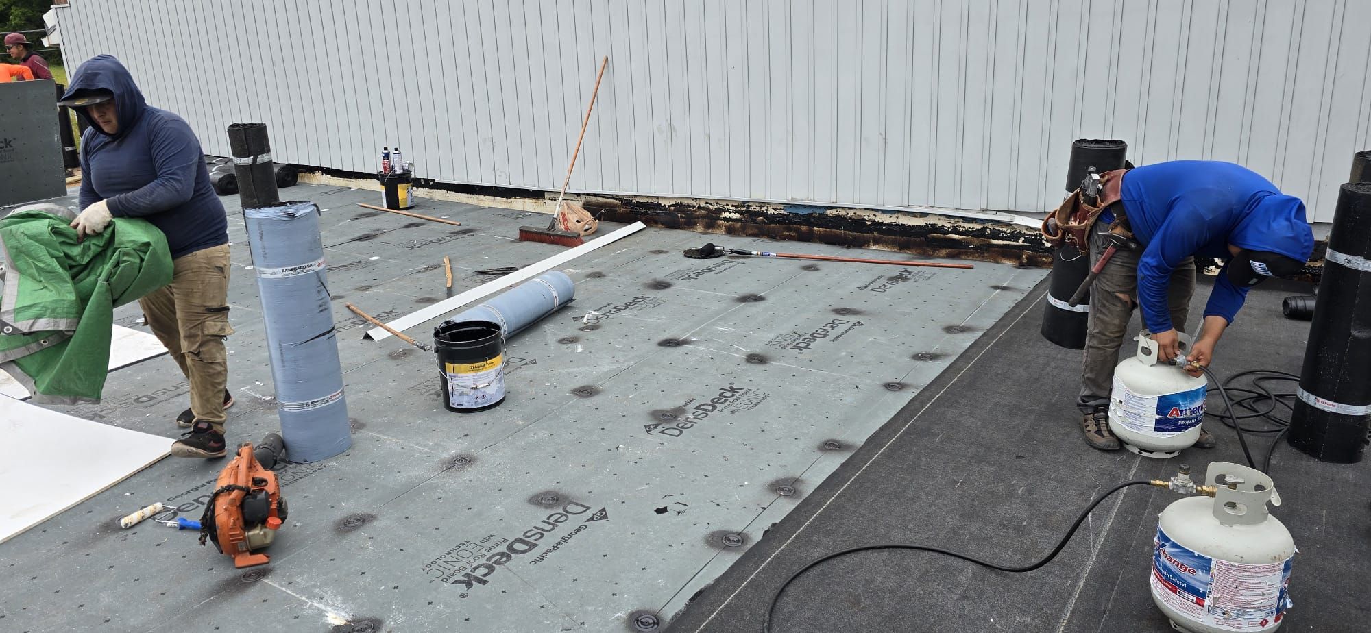 Roof Installation using Silicone APP Elevate Coating by ExteriorPros