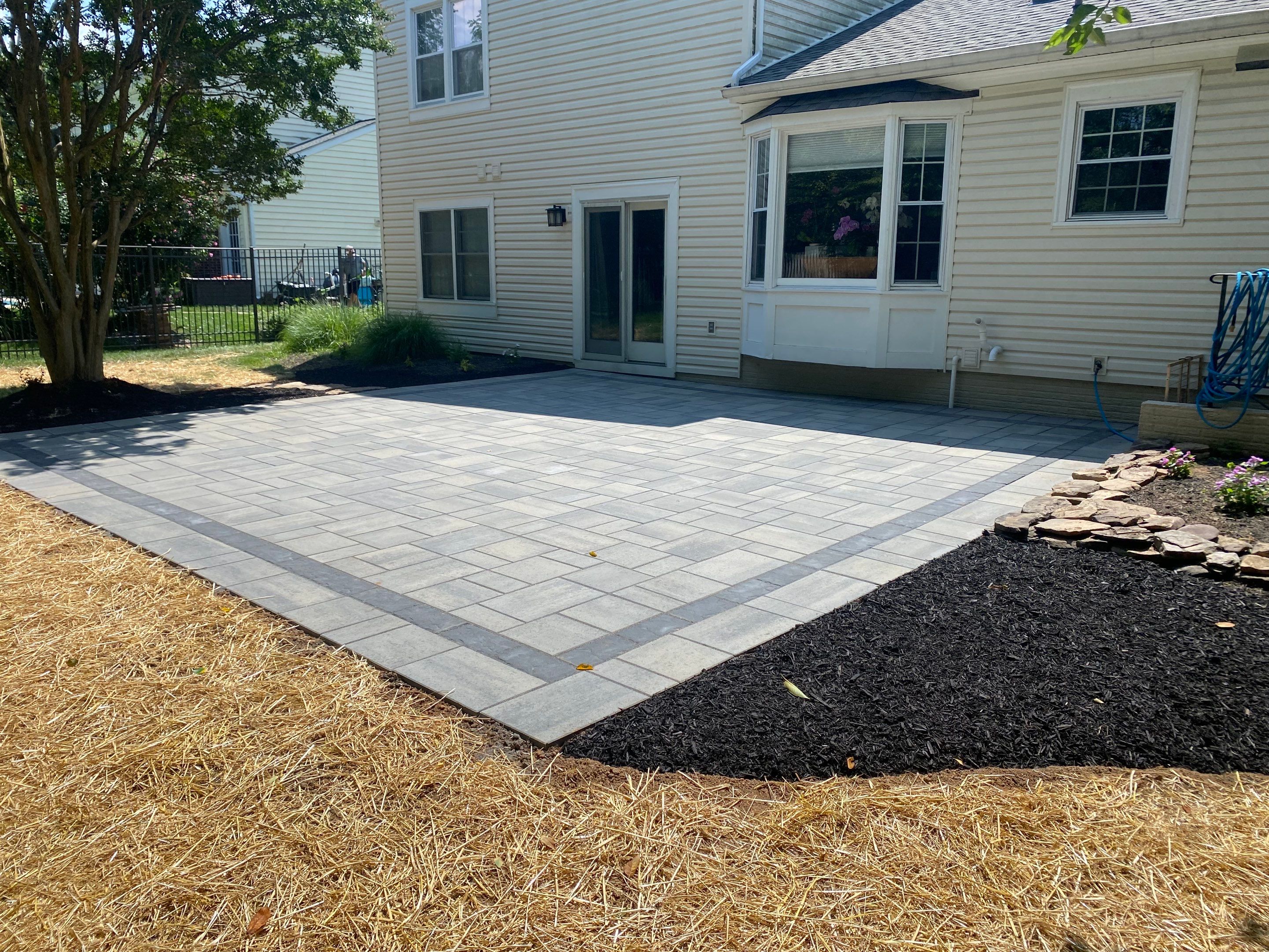 Backyard Transformation using Techo-Bloc Pavers by The Smet Companies, LLC