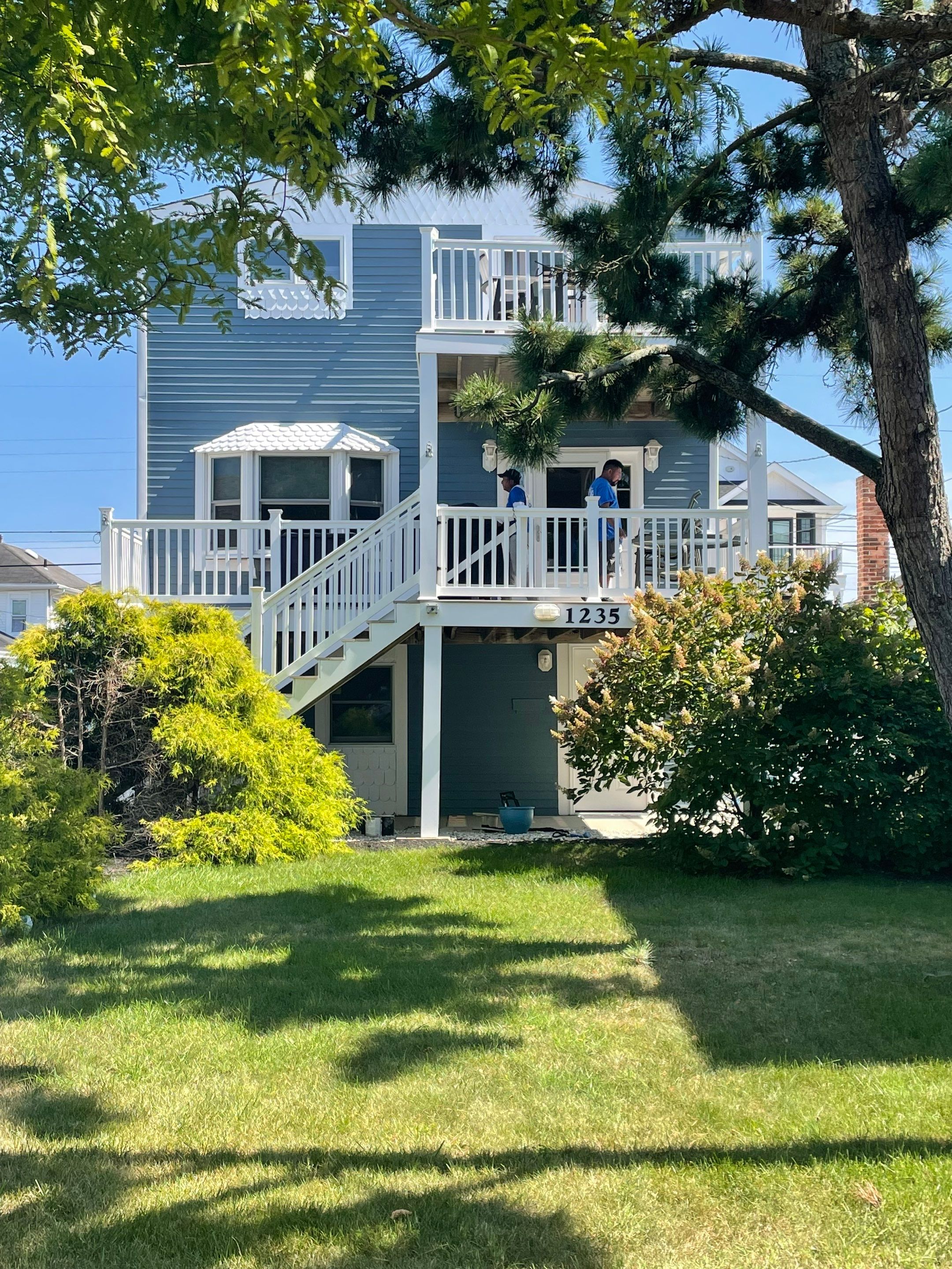 Blue Beach House Exterior Painting in OCNJ by Davis Painting Llc 