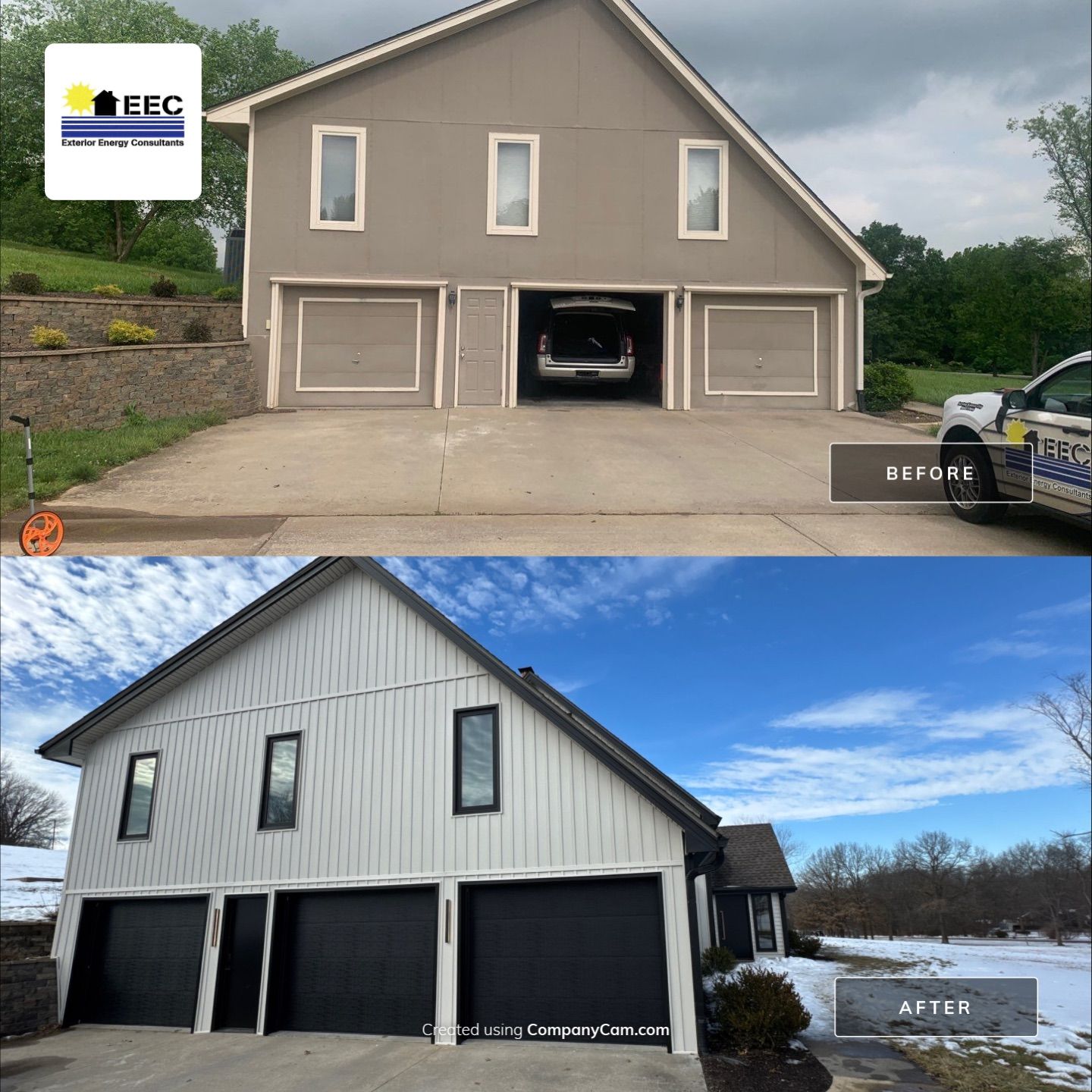 Siding Installation using Craneboard in Liberty Mo  by EEC  Windows, Siding & Roofing 