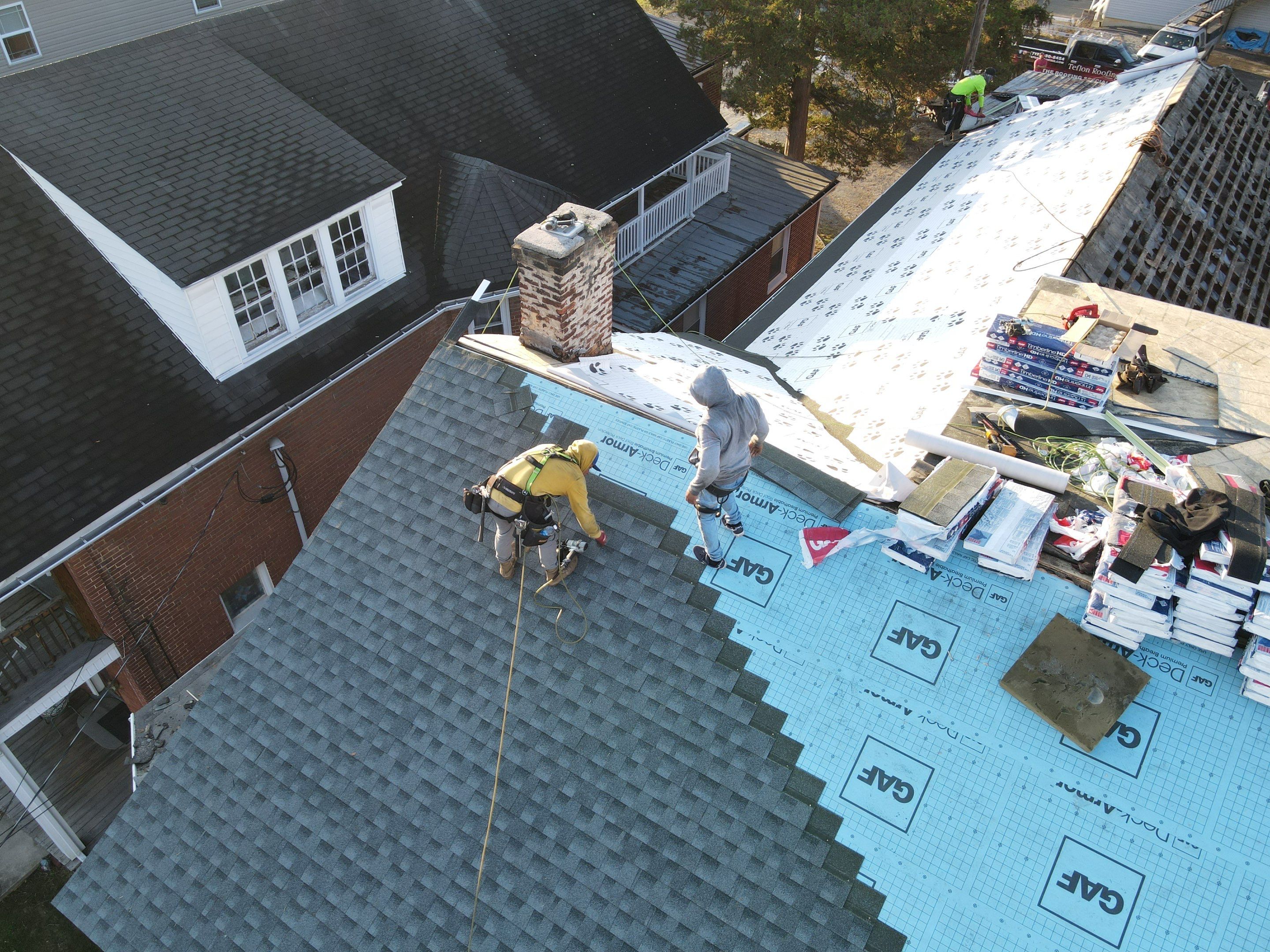 Commercial Roofing Installation using Gaf Hdz Architectural Shingle by Teflon Roofing