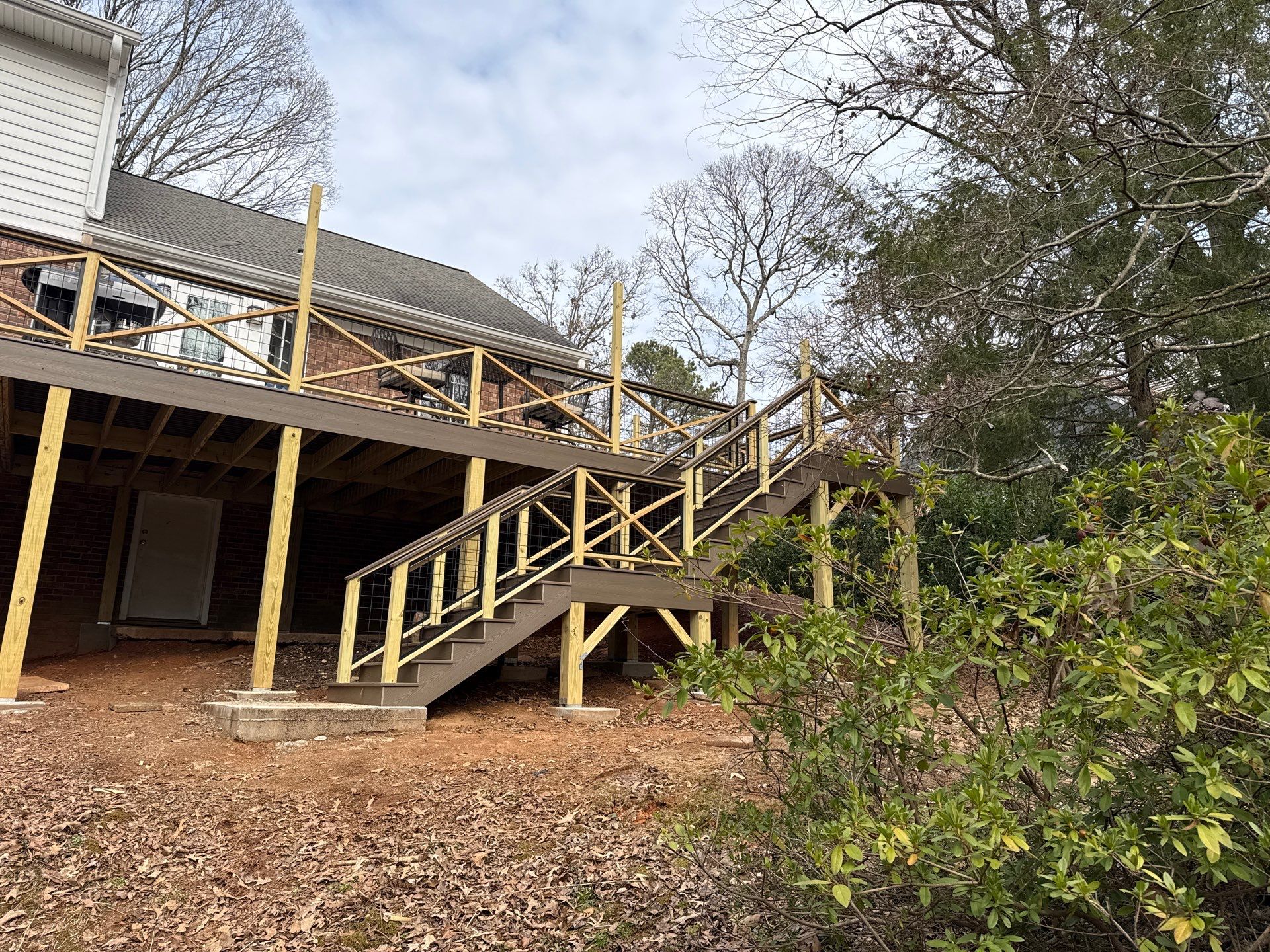 Deck Build and Screened-In Porch Install with Wild Hog 6' Black Mesh Panel Railing by Nelson Exteriors 
