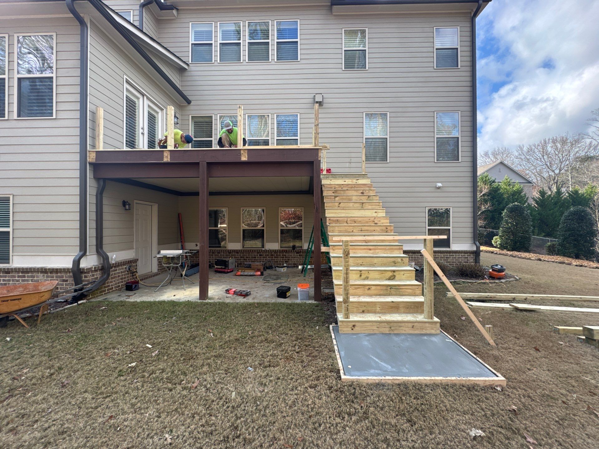 Custom Pressure-Treated Deck with Metal Balusters in Marietta by Swift Home Renovations